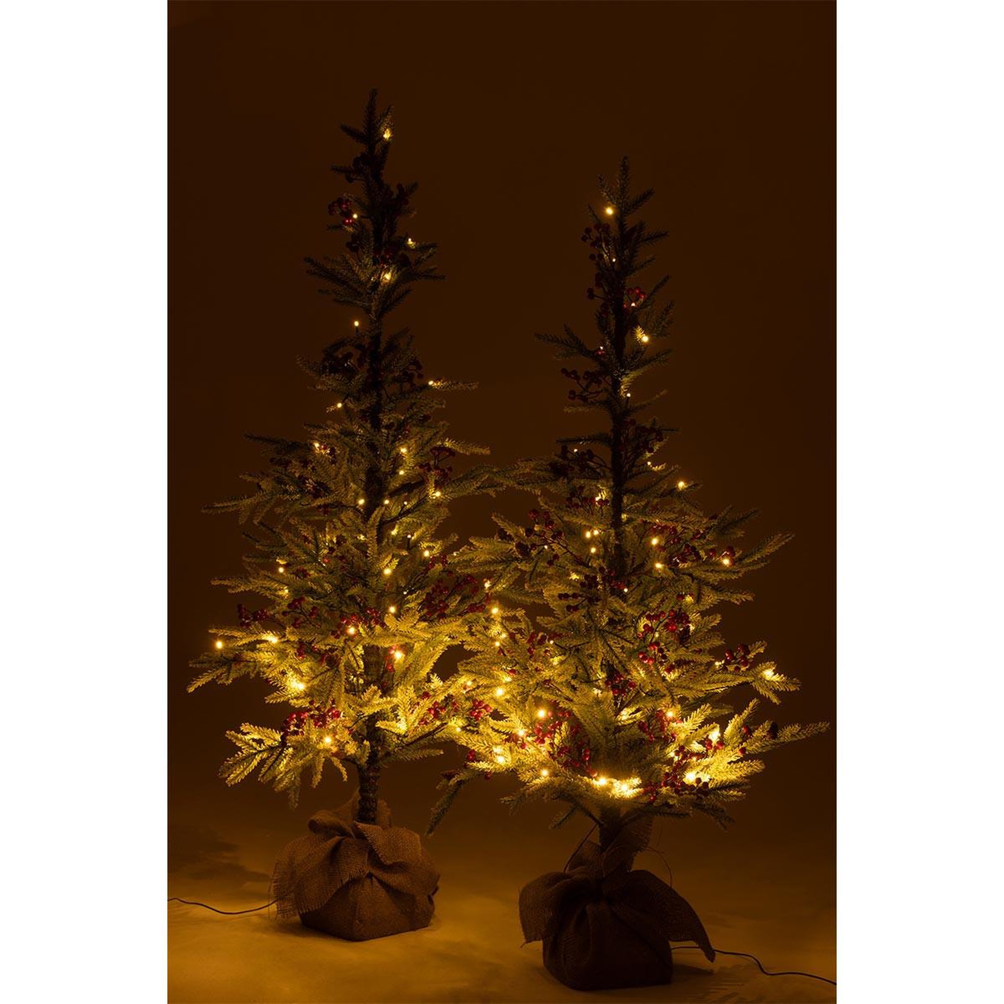 Voir la diapositive 6 : J-LINE Sapin de noël artificiel à led  jute  150cm vert