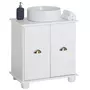 IDIMEX Meuble sous lavabo COLMAR meuble de rangement salle de bain meuble, sous vasque avec 2 portes, en pin massif lasuré blanc