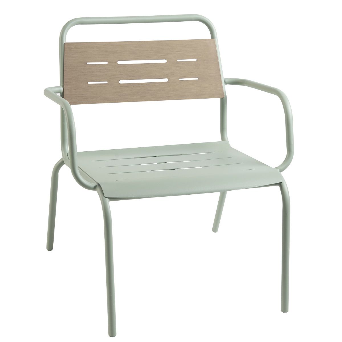 GARDENSTAR Salon bas de jardin - 4 places - Acier - Vert pâle