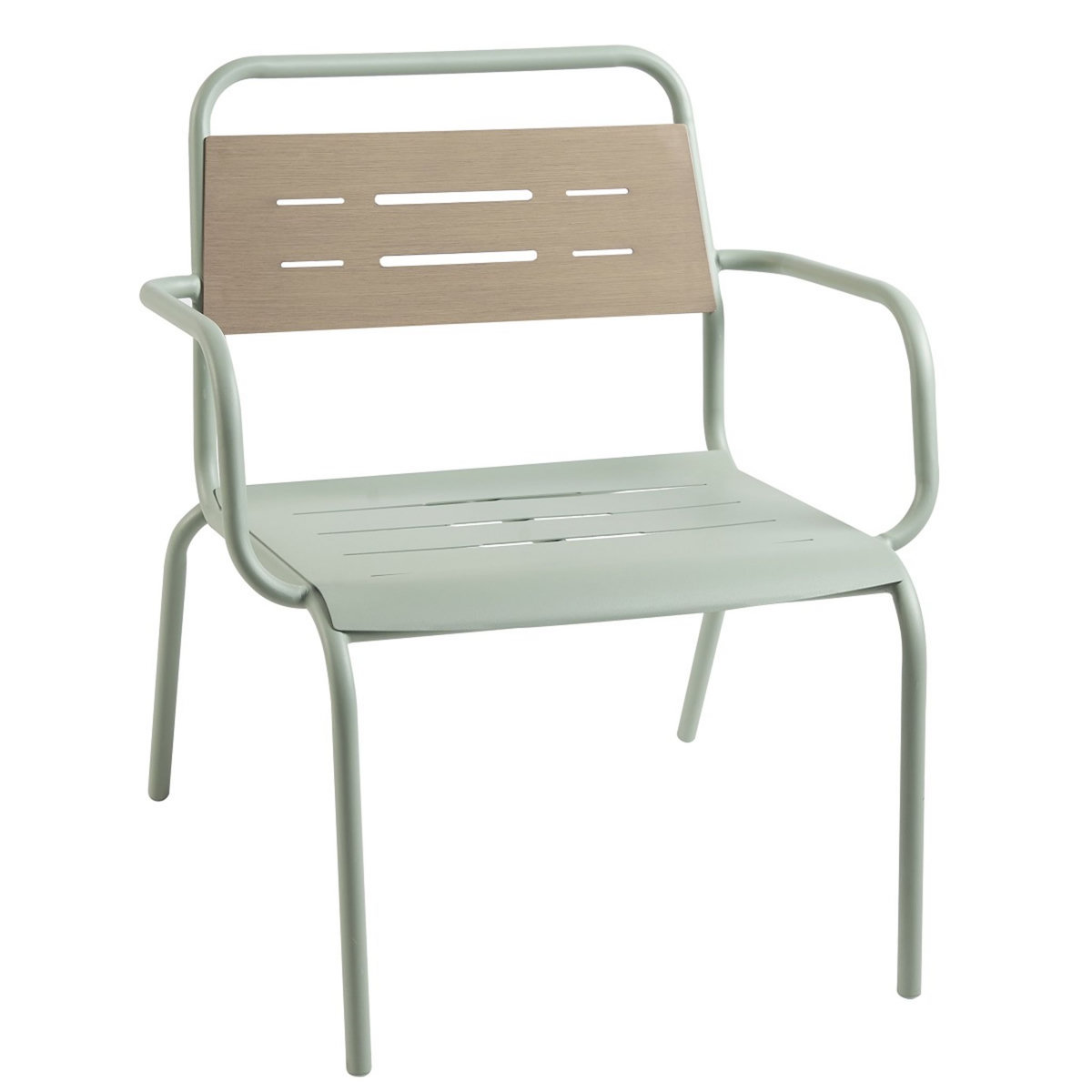 GARDENSTAR Salon bas de jardin - 4 places - Acier - Vert pâle