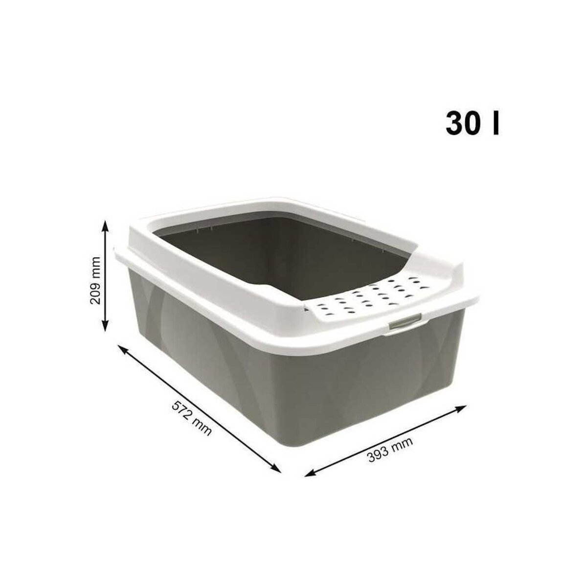 ROTHO Bac a litiere avec rebords - ROTHO MYPET - BONNIE - 57.2 x 39.3 x 20.9 cm - Cappuccino