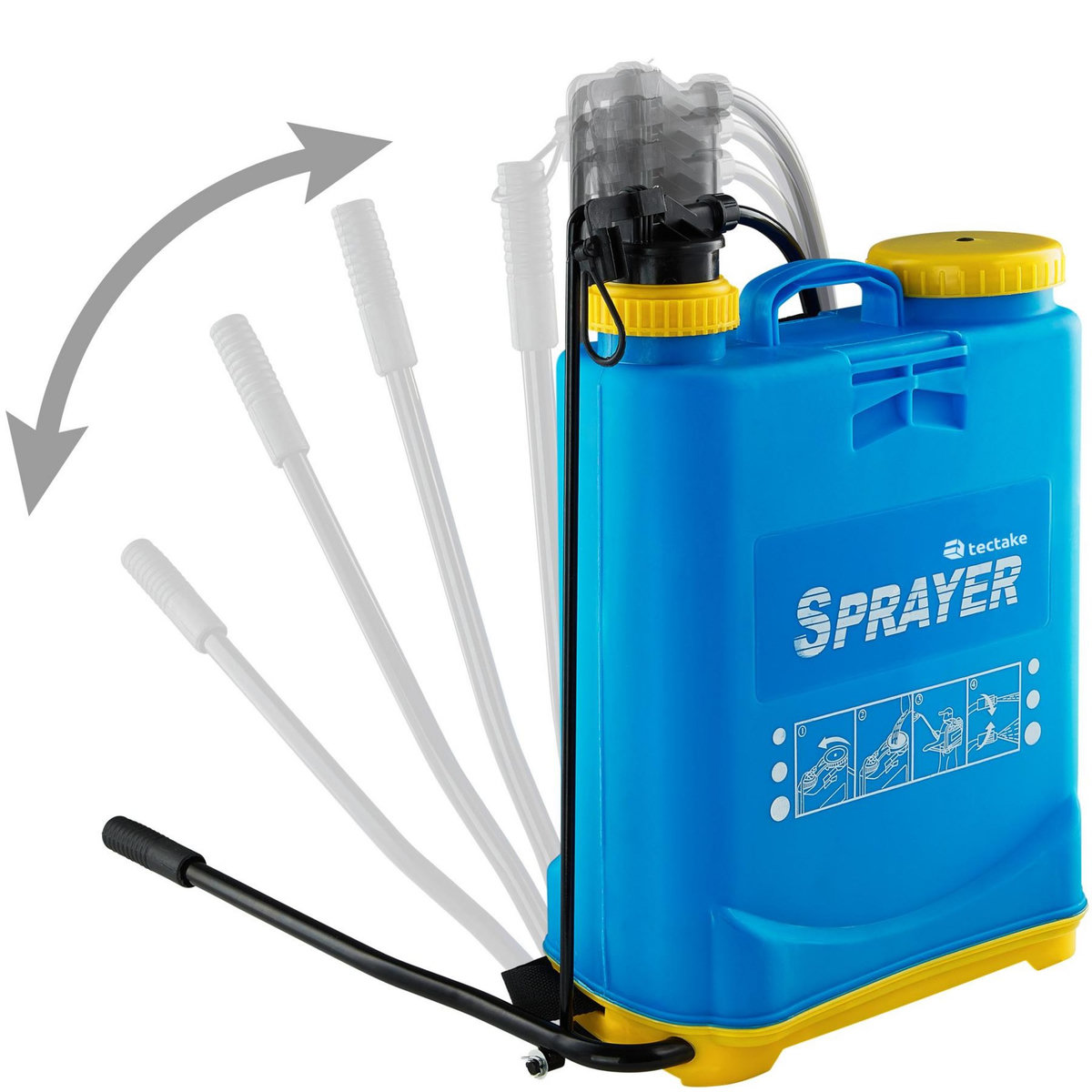 tectake Pulvérisateur à pression 16 L bleu