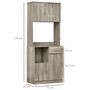 Voir la diapositive 3 : HOMCOM HOMCOM Armoire de cuisine multi-rangements 3 placards 2 niches tiroir panneaux particules classe E1 aspect chêne gris