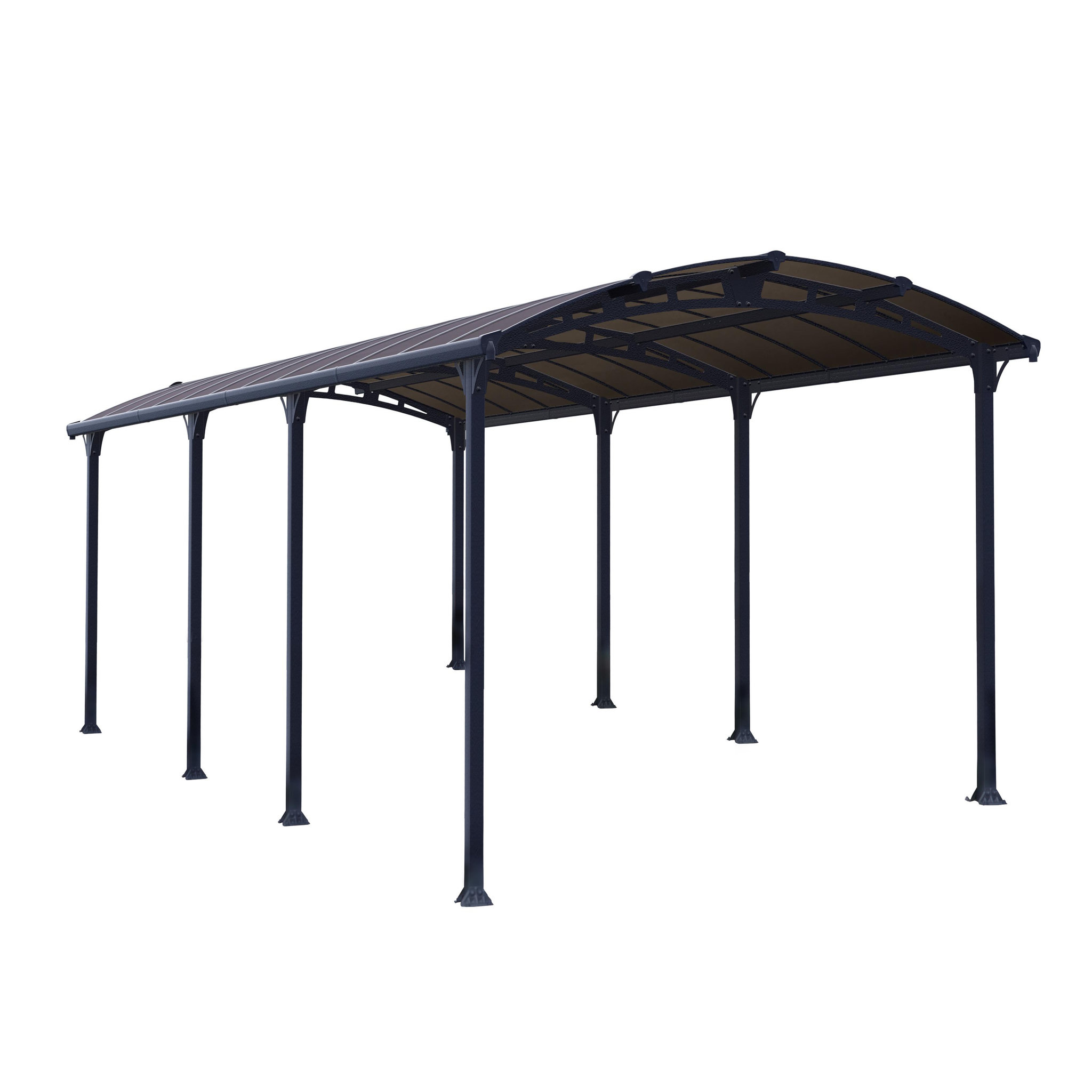 Voir la diapositive 2 : Canopia by PALRAM Carport en aluminium ARCADIA 8500 - 26,4 m² - gris