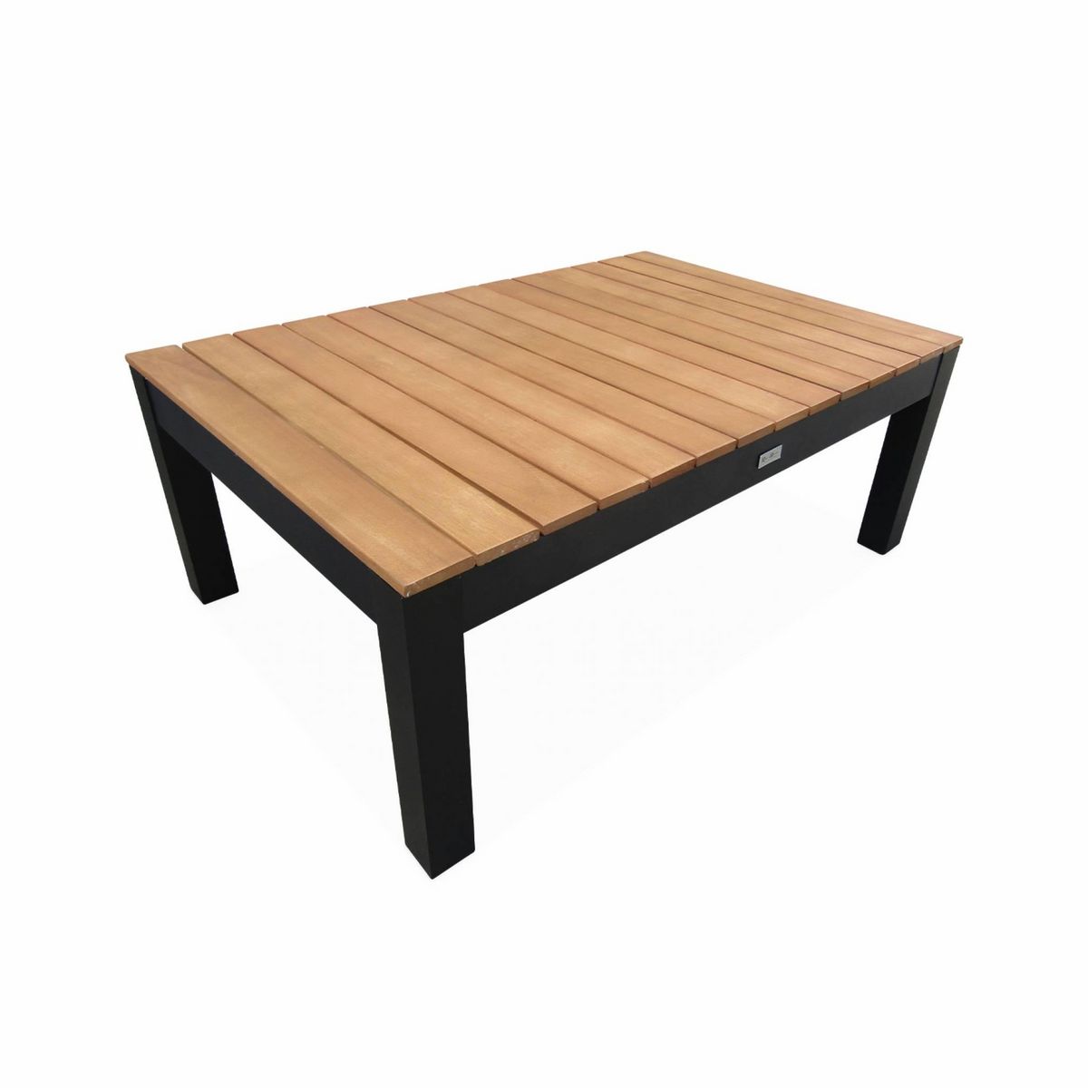 SWEEEK Salon de jardin 5 places en aluminium et eucalyptus – NAZCA