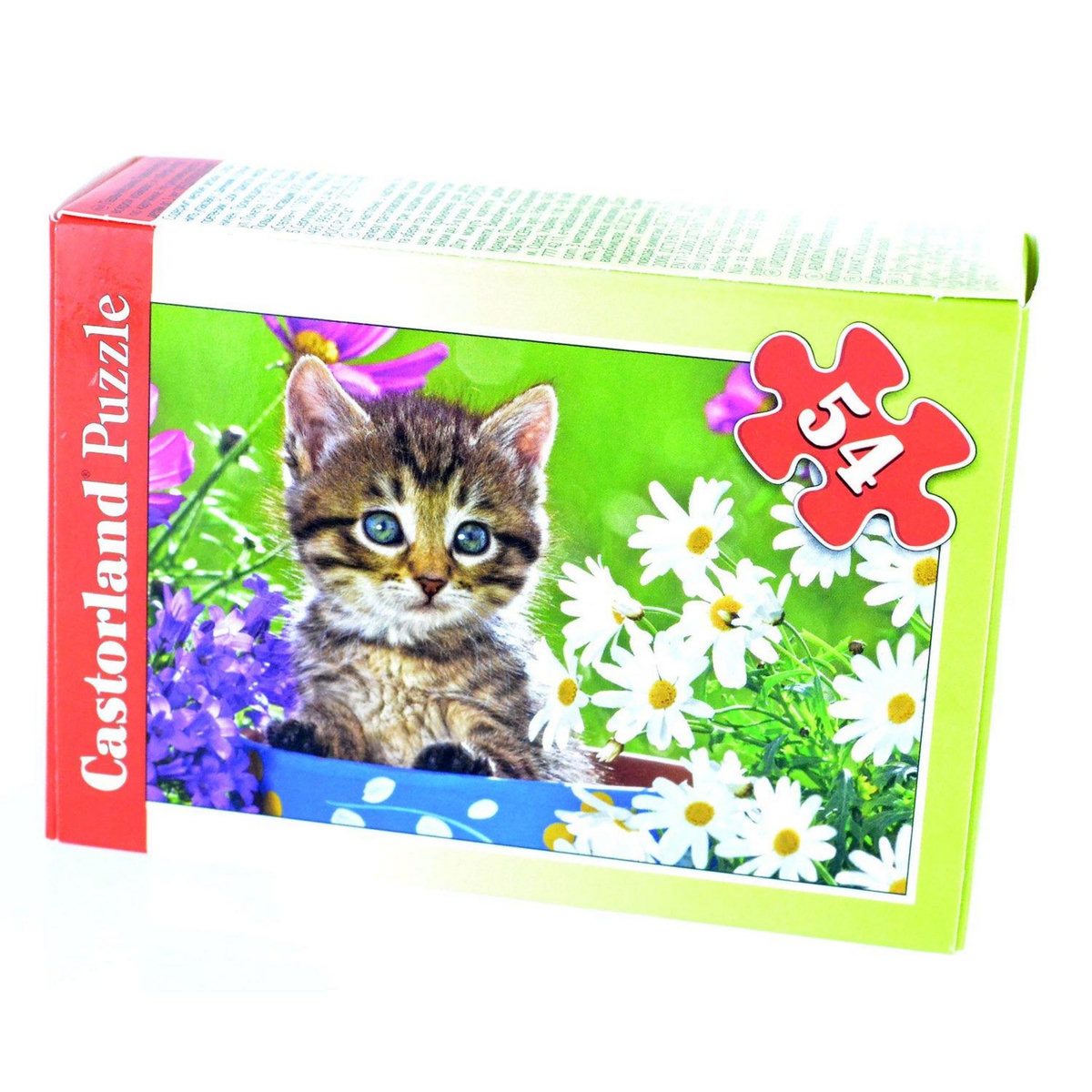 Castorland Puzzle 54 pièces : Mini puzzle : Chaton au milieu des fleurs