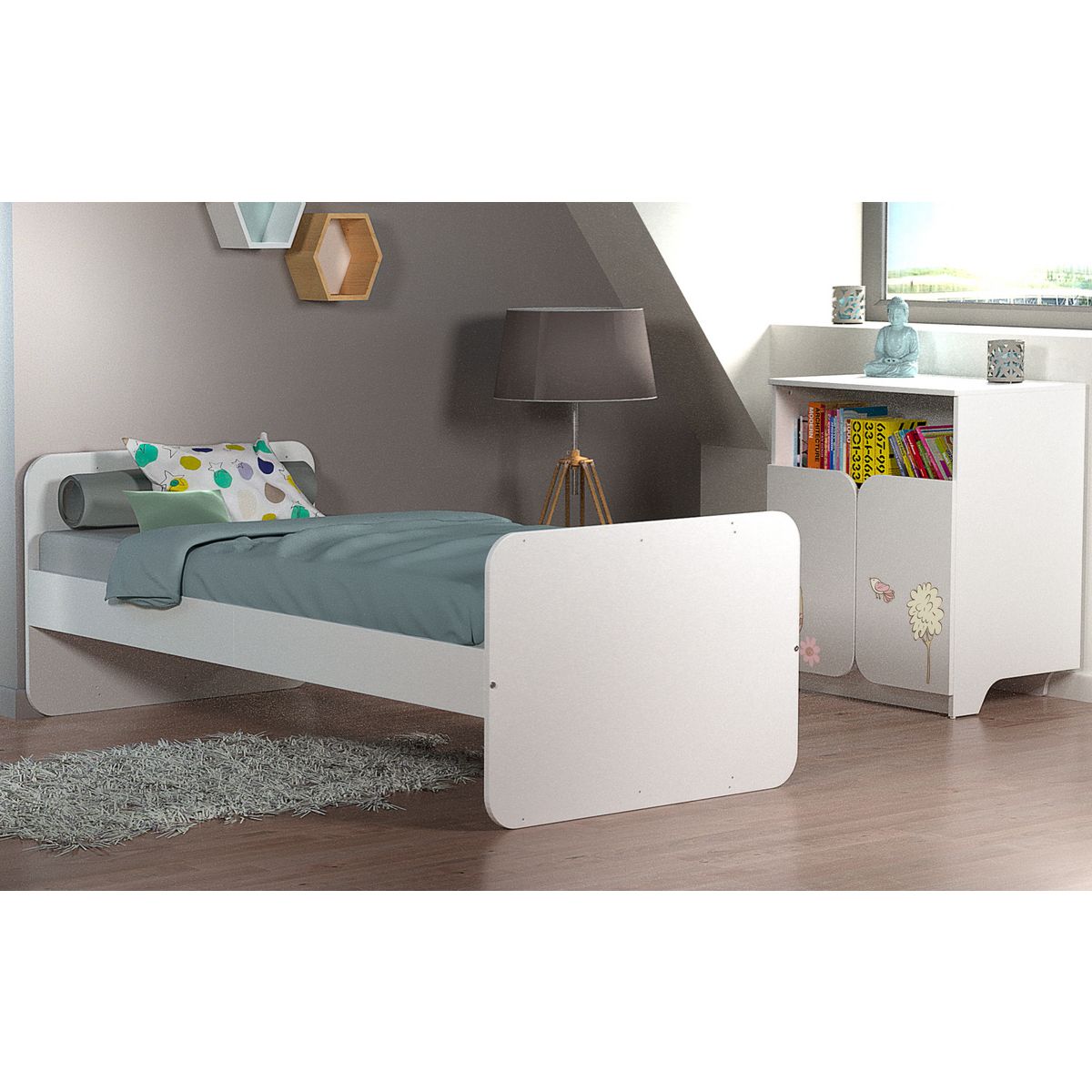 Lit bébé combiné 60x120 cm évolutif 90x190 cm HIBOUX