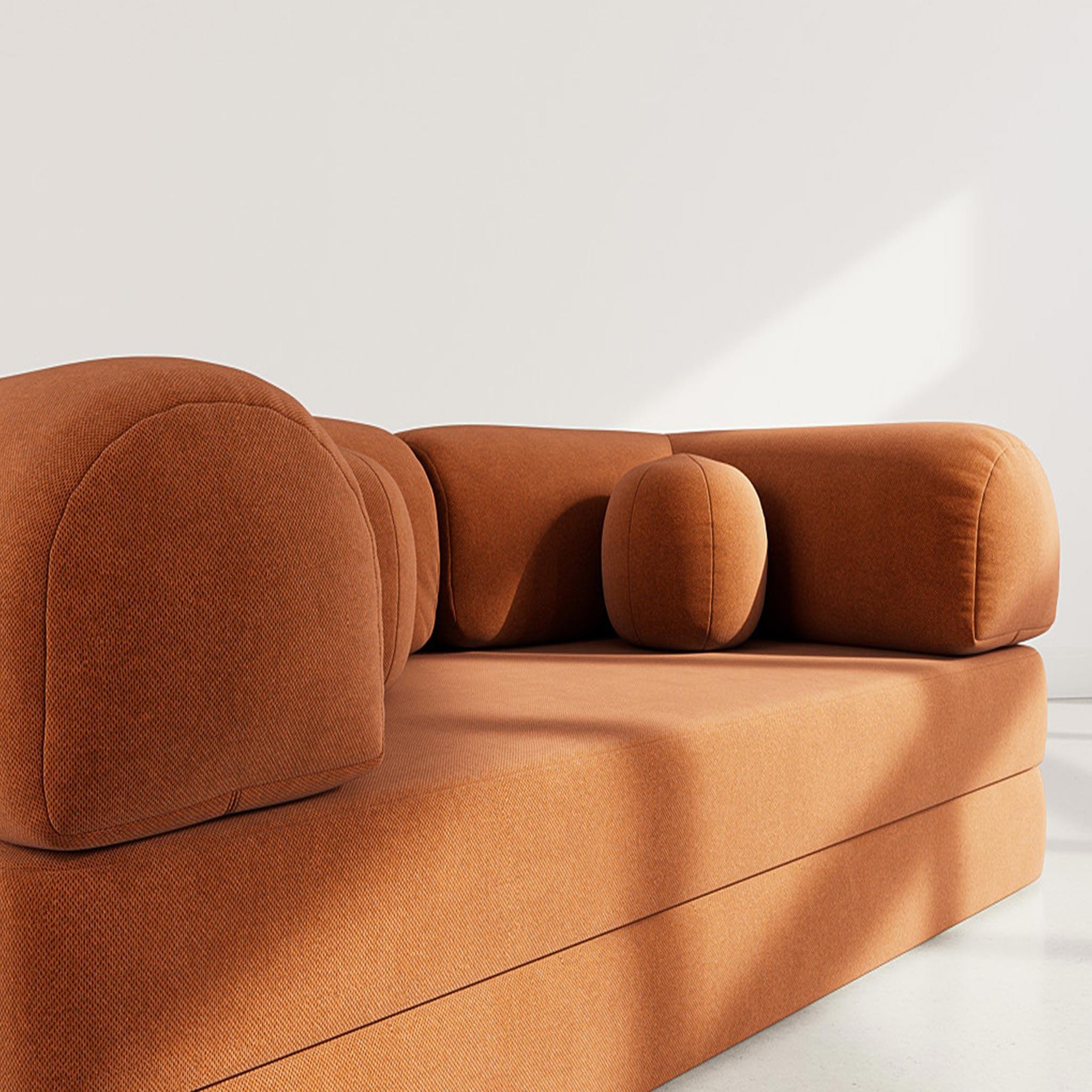 Voir la diapositive 4 : BEST MOBILIER Nebula - canapé 3 places convertible en velours texturé