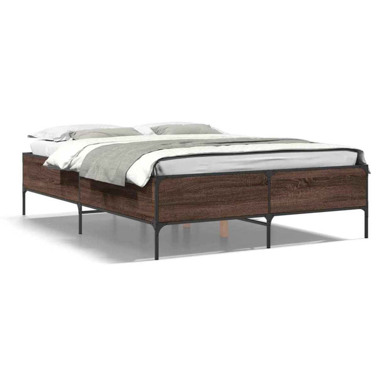 VIDAXL Cadre de lit sans matelas chene marron 160x200 cm