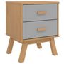 Voir la diapositive 2 : VIDAXL Table de chevet OLDEN gris et marron bois de pin solide