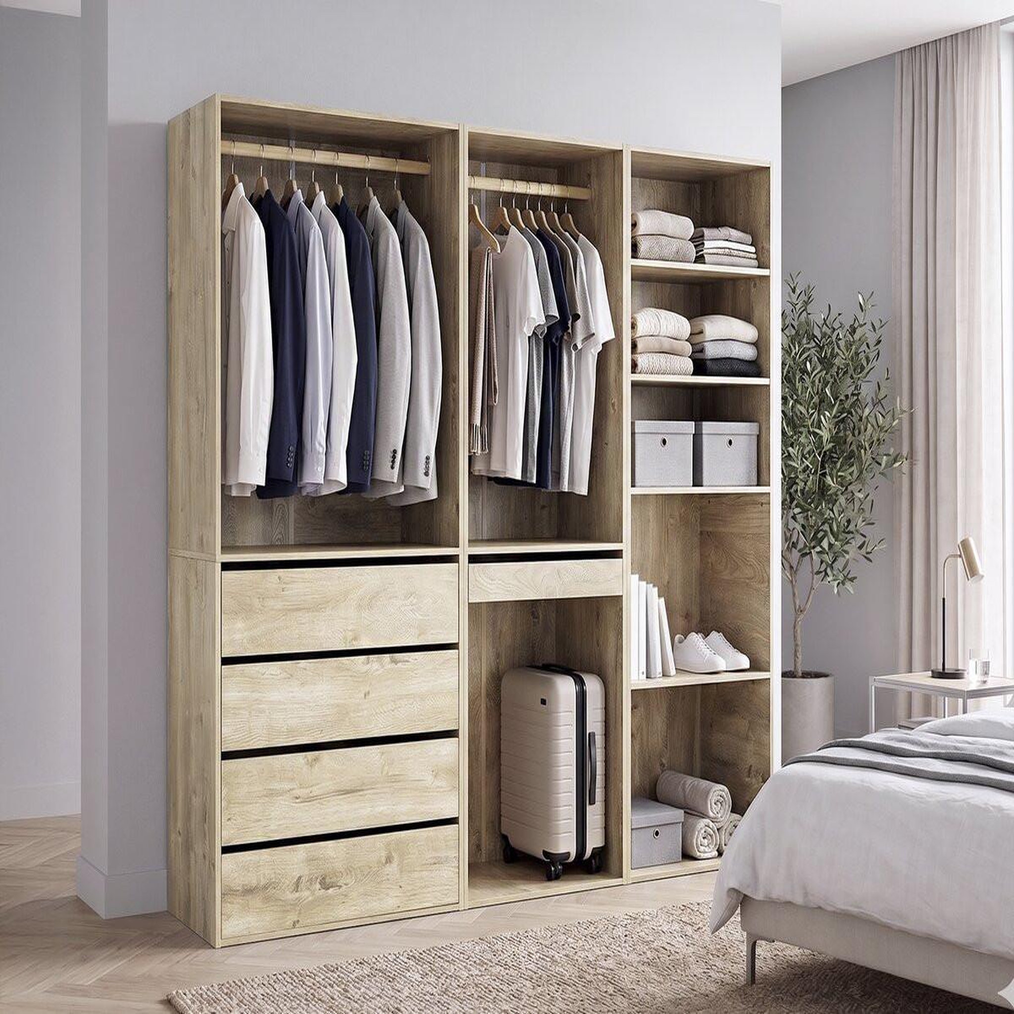 Voir la diapositive 2 : Habitat et Jardin Kit dressing modulable  opéra  - 3 éléments - beige