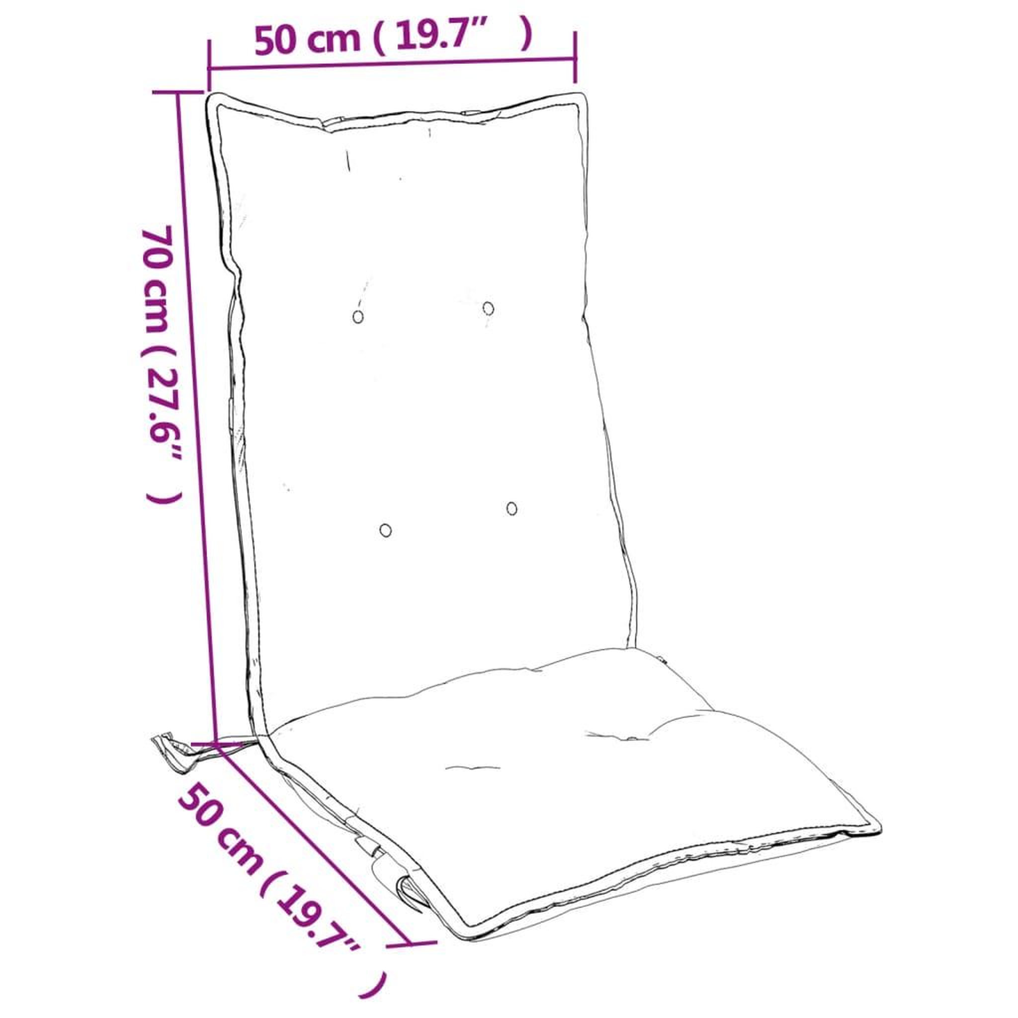 Voir la diapositive 6 : VIDAXL Coussins de chaise a dossier haut lot de 4 vert tissu oxford