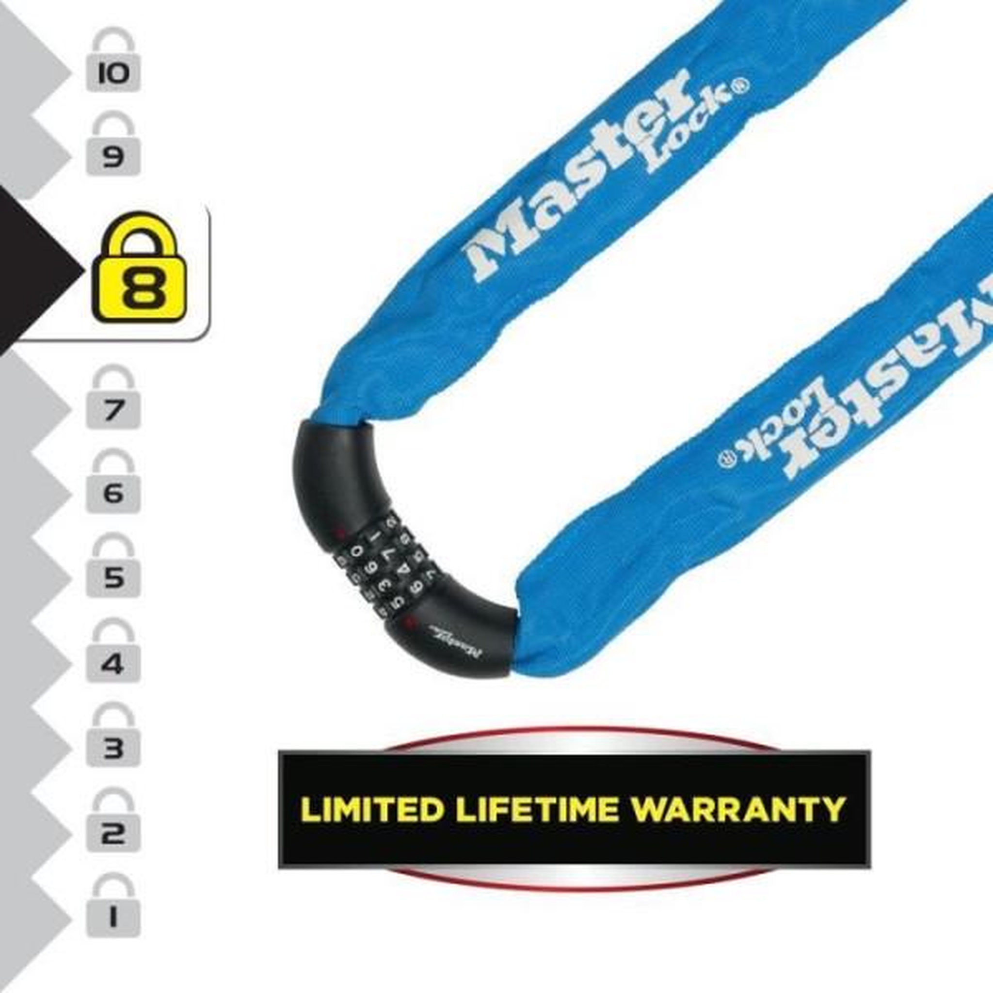 Voir la diapositive 2 : Master lock Antivol chaîne pour vélo - MASTER LOCK - Chaîne Antivol Vélo - 90 cm x 8 mm - Haute Sécurité