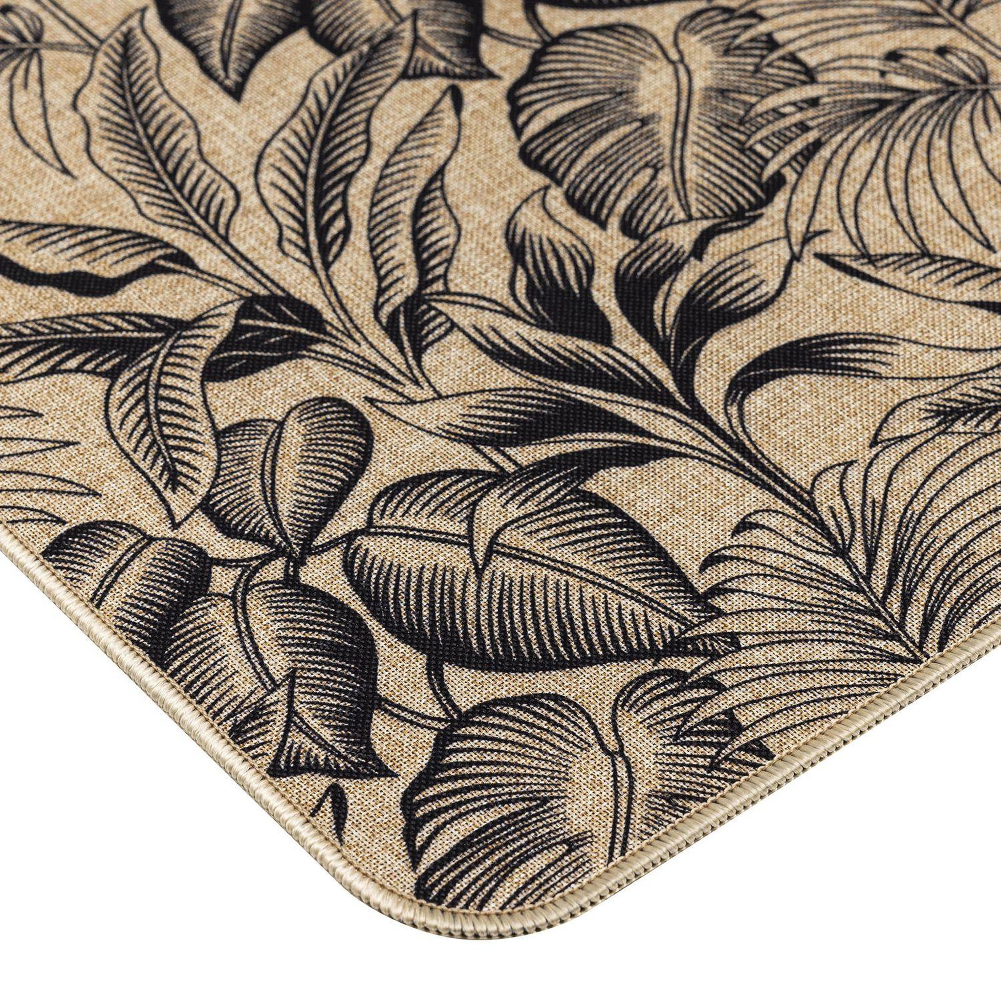 Voir la diapositive 3 : DOUCEUR D'INT�RIEUR Tapis antidérapant imprimé jungle stylis  - 45 x 75 cm - noir et marron
