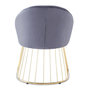 Voir la diapositive 2 : Paris Prix Chaise Design en Velours  Mayra  84cm Gris