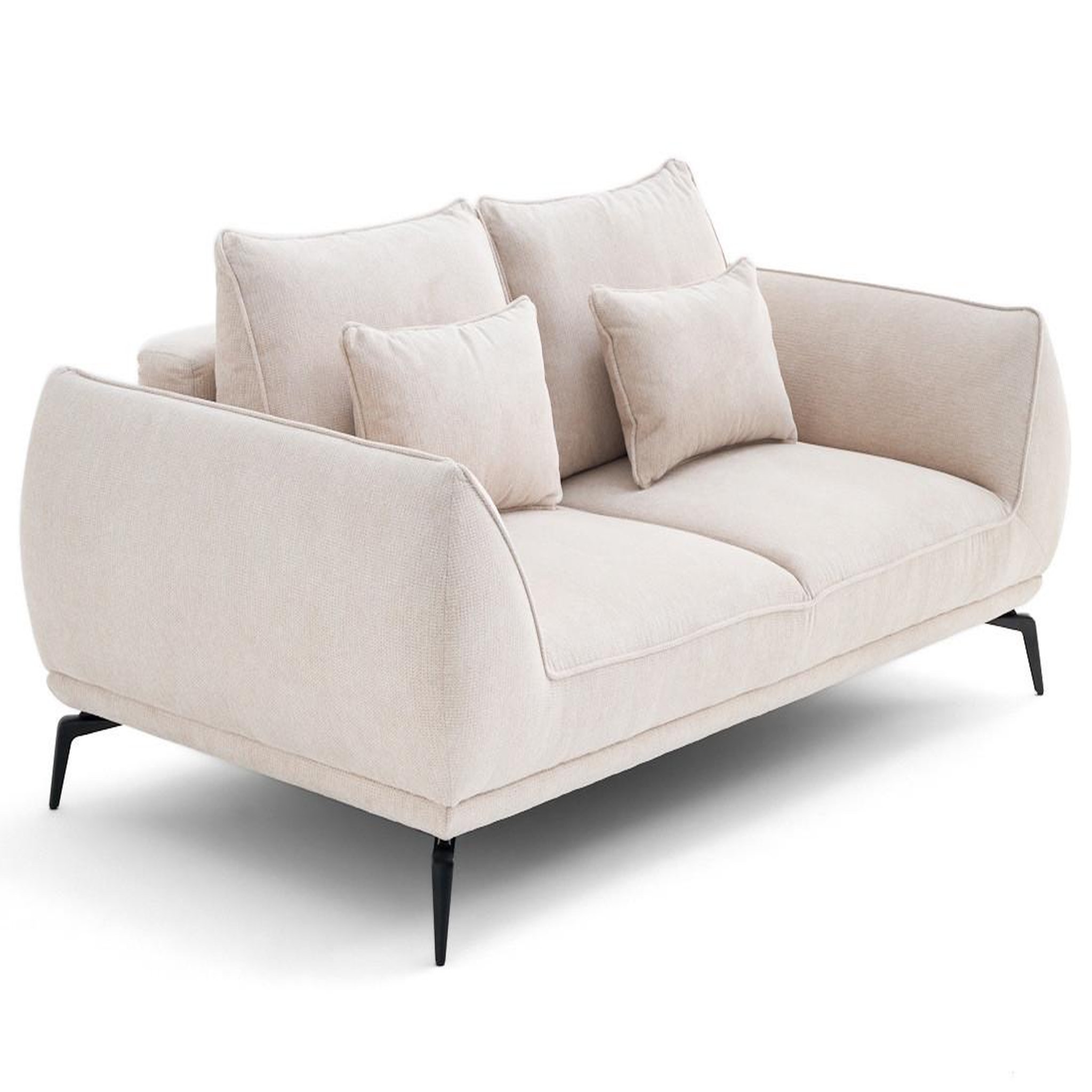 Voir la diapositive 3 : LISA DESIGN Arica - canapé droit 2 places en tissu texturé