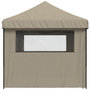 Voir la diapositive 4 : VIDAXL Tente de reception pliable escamotable 4 parois laterales taupe