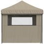 Voir la diapositive 4 : VIDAXL Tente de reception pliable escamotable 4 parois laterales taupe