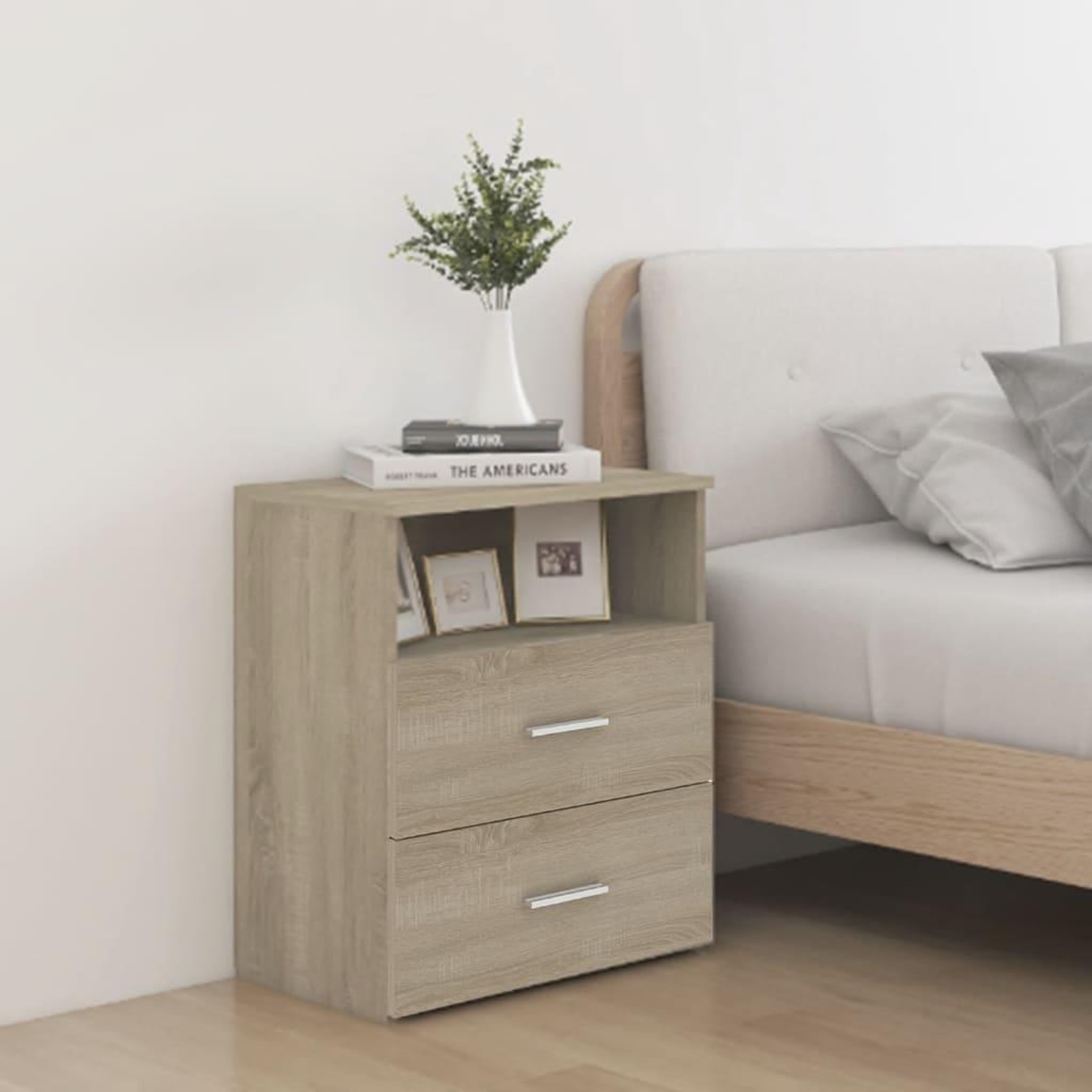 Voir la diapositive 1 : VIDAXL Tables de chevet 2 pcs Chene sonoma 50x32x60 cm