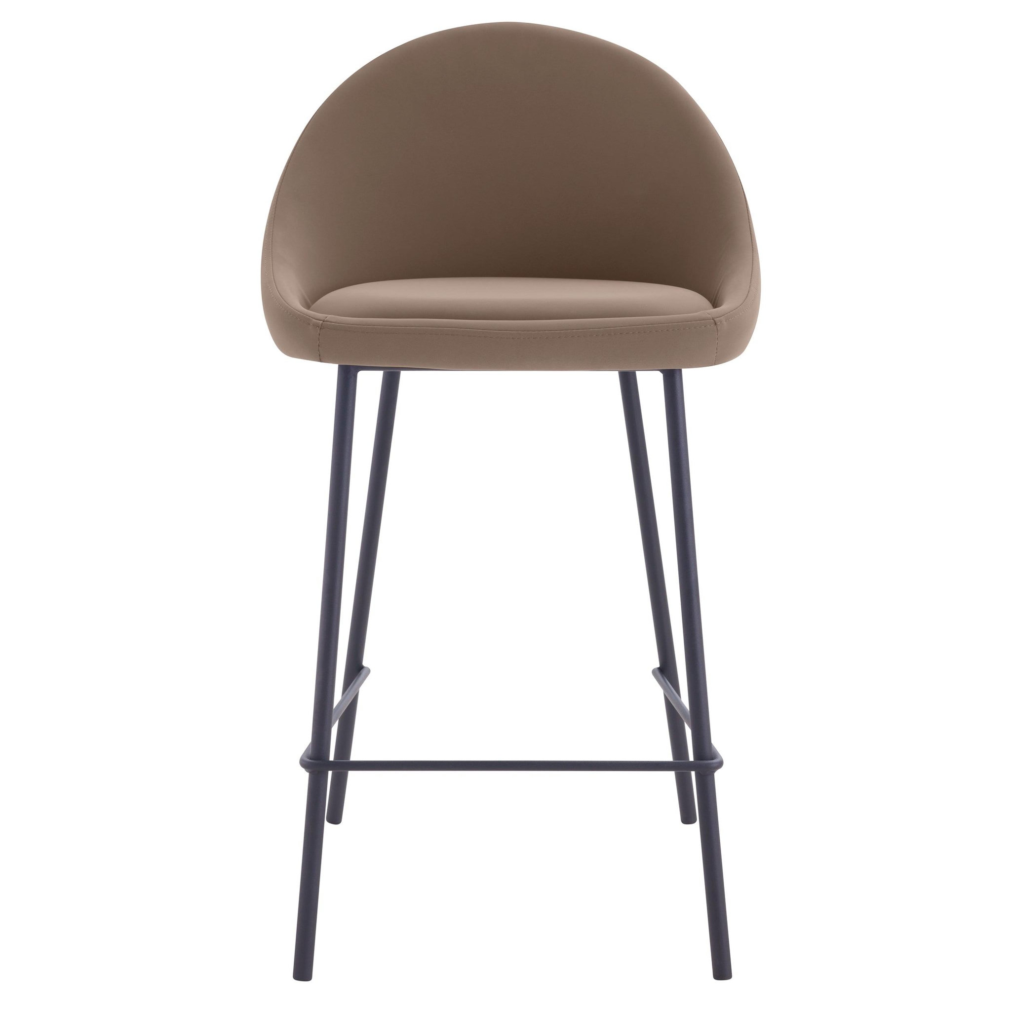 Voir la diapositive 2 : MAISON PAVANE Lot de 2 chaises pour îlot central 65 cm en pu marron-misty