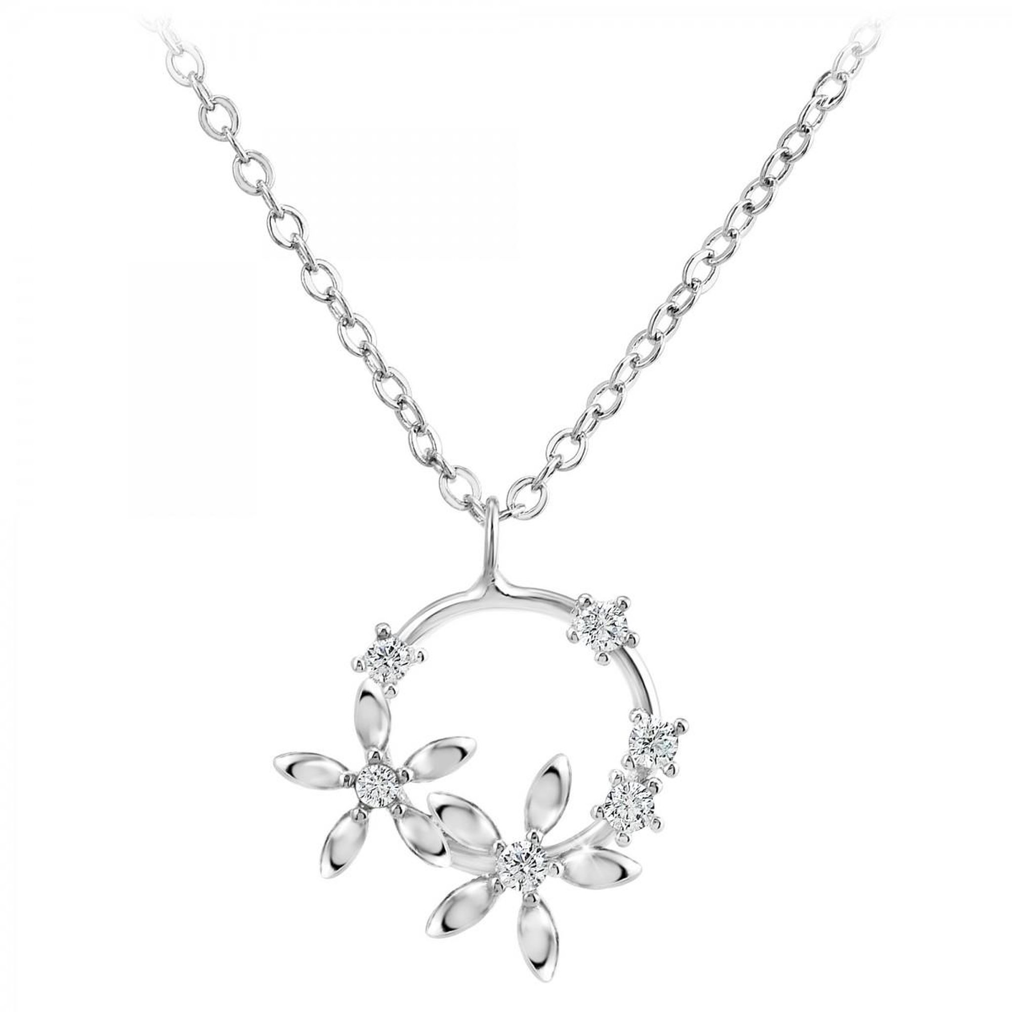 Voir la diapositive 1 : SC CRYSTAL Collier fleurs par SC Crystal orné de Zirconium