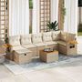 Voir la diapositive 1 : VIDAXL Salon de jardin avec coussins 8 pcs beige resine tressee