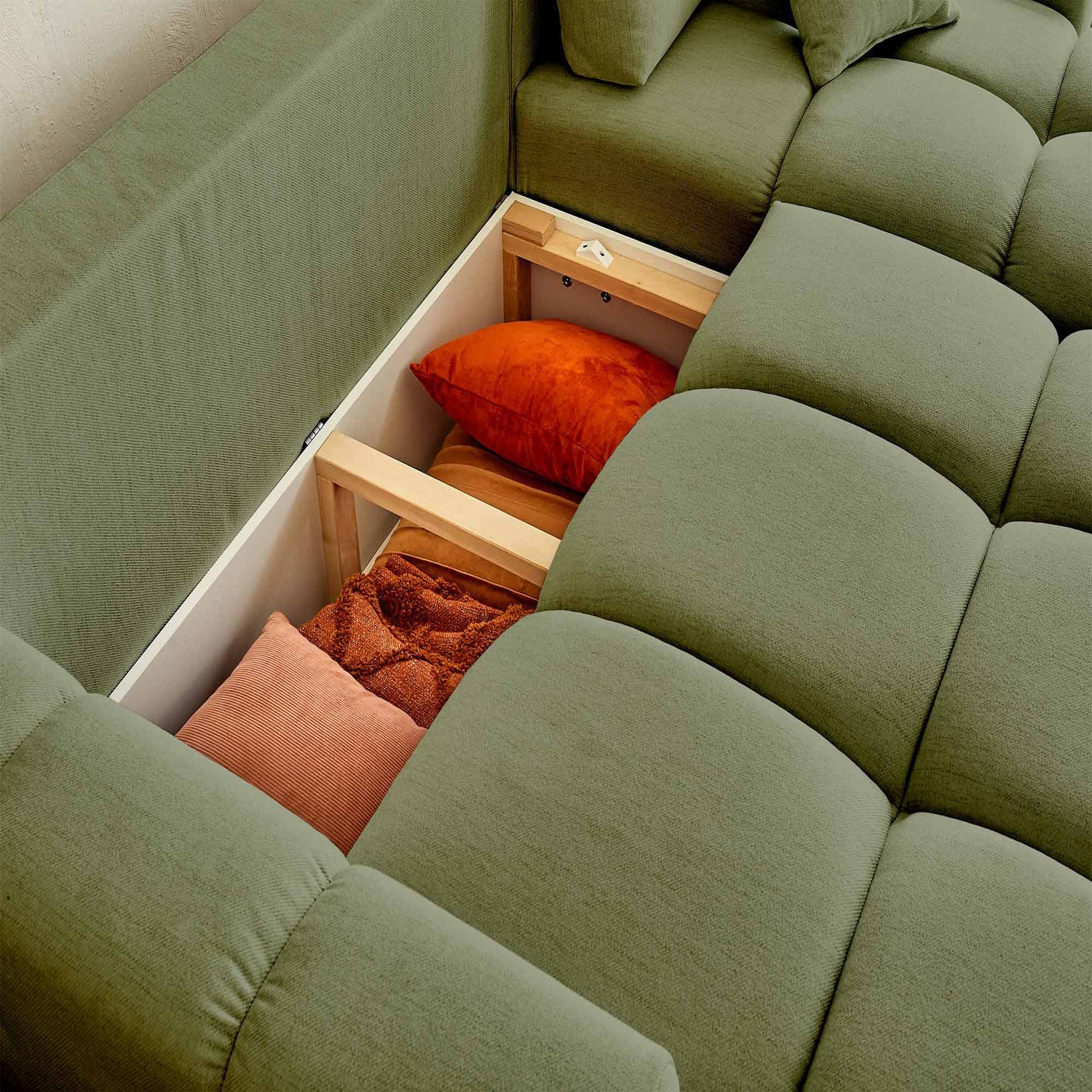 Voir la diapositive 3 : LISA DESIGN Crocus - canapé d'angle réversible - 4 places - convertible avec coffre - en tissu