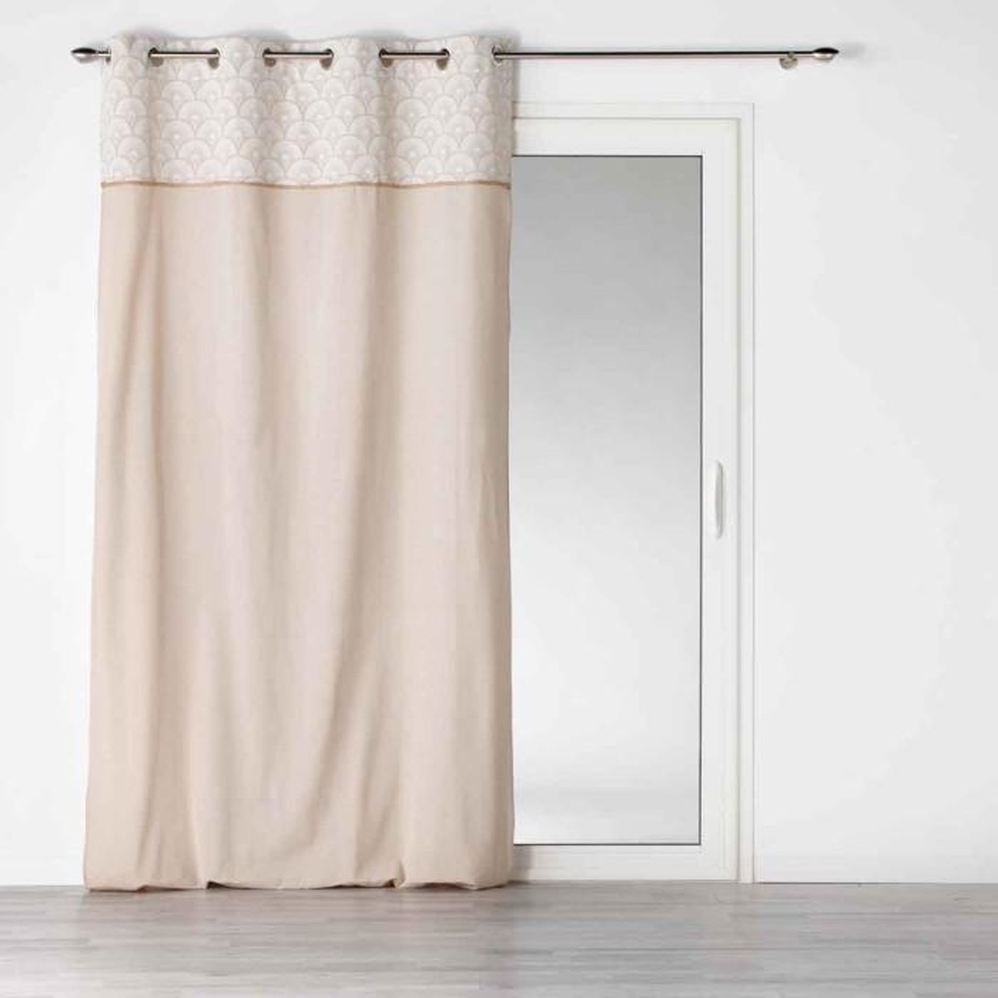 Voir la diapositive 1 : Paris Prix Rideau à Œillets Imprimé  Bahina  140x240cm Beige & Blanc