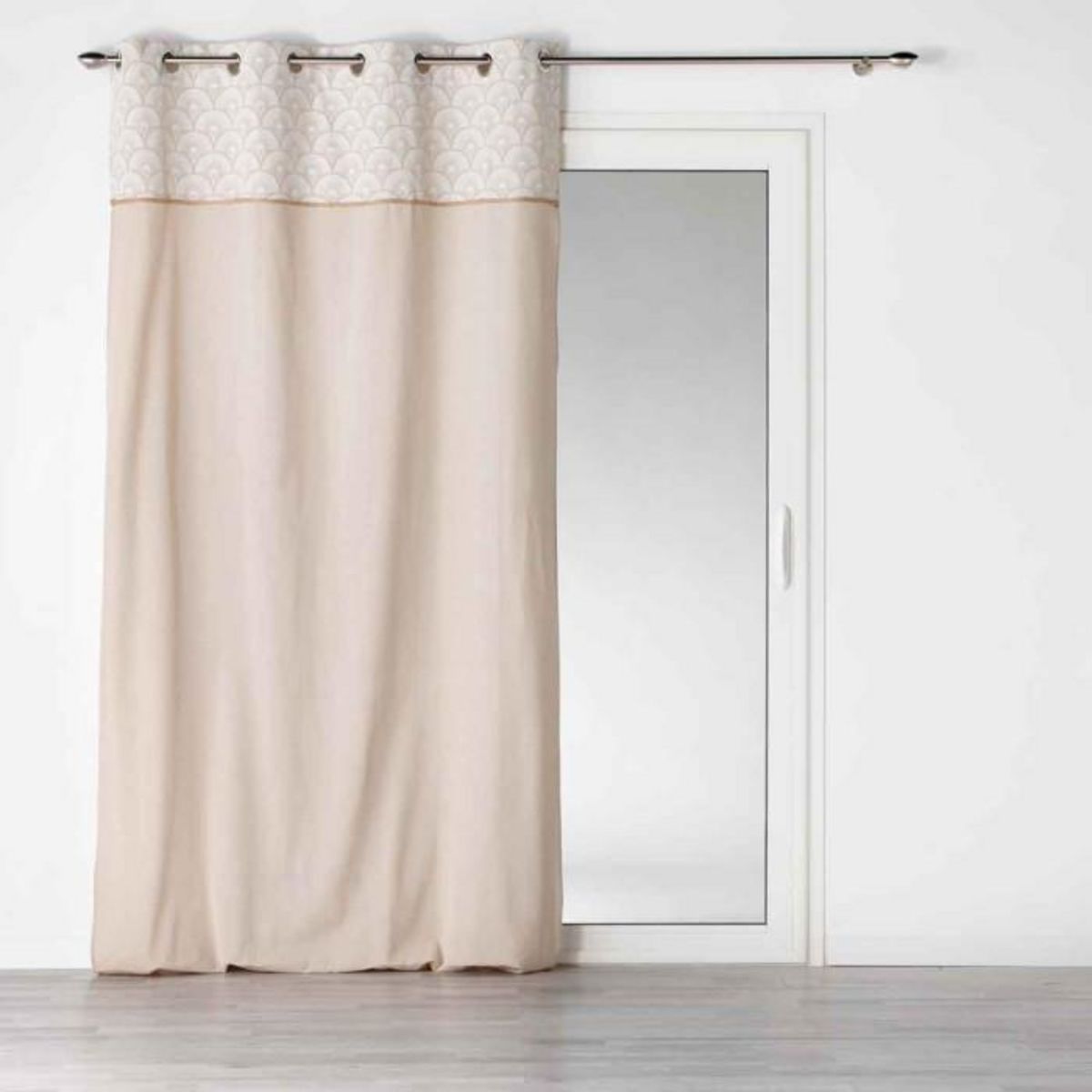 Paris Prix Rideau à Œillets Imprimé  Bahina  140x240cm Beige & Blanc