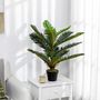 Voir la diapositive 2 : OUTSUNNY Palmier artificiel H.0,85 m arbre artificiel tronc branches lichen feuilles grand réalisme pot inclus