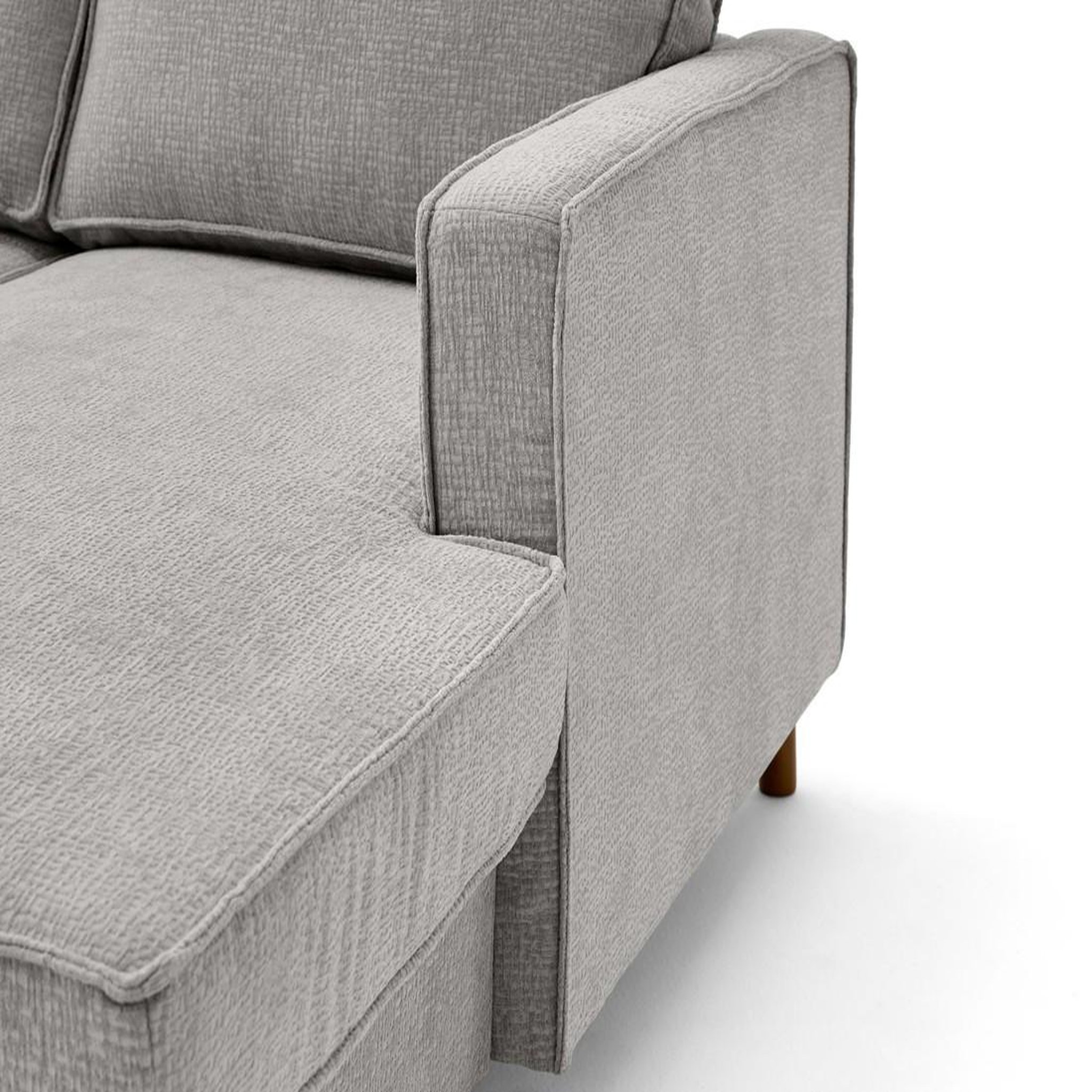 Voir la diapositive 5 : LISA DESIGN Jake - canapé panoramique d'angle gauche 7 places convertible avec coffre en tissu velours relief