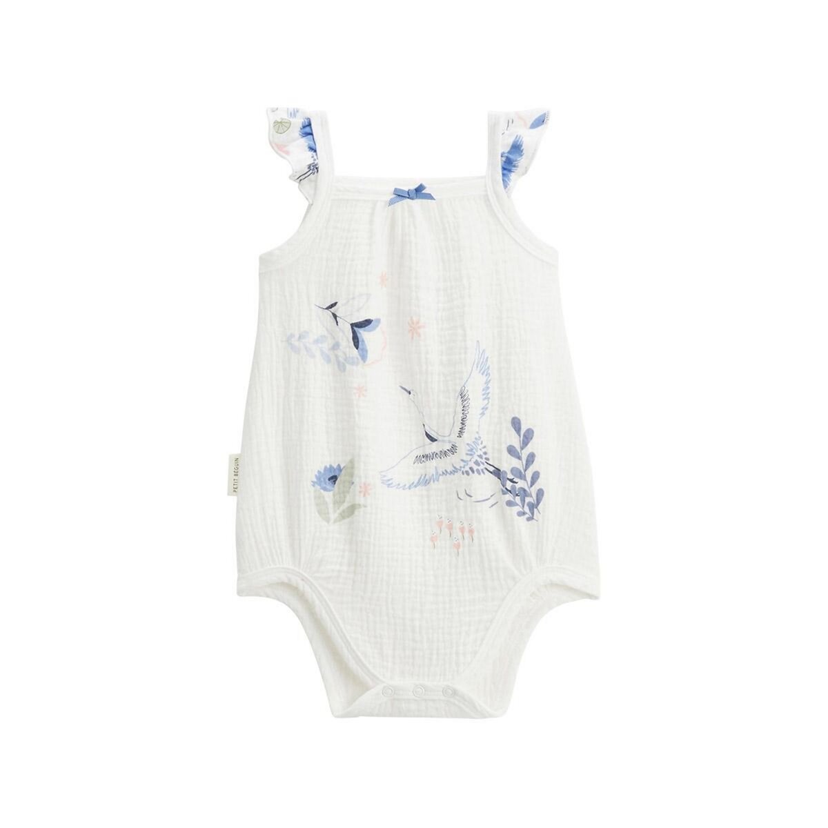 Petit Béguin Lot de 2 bodies bébé à bretelles en gaze de coton Tiana