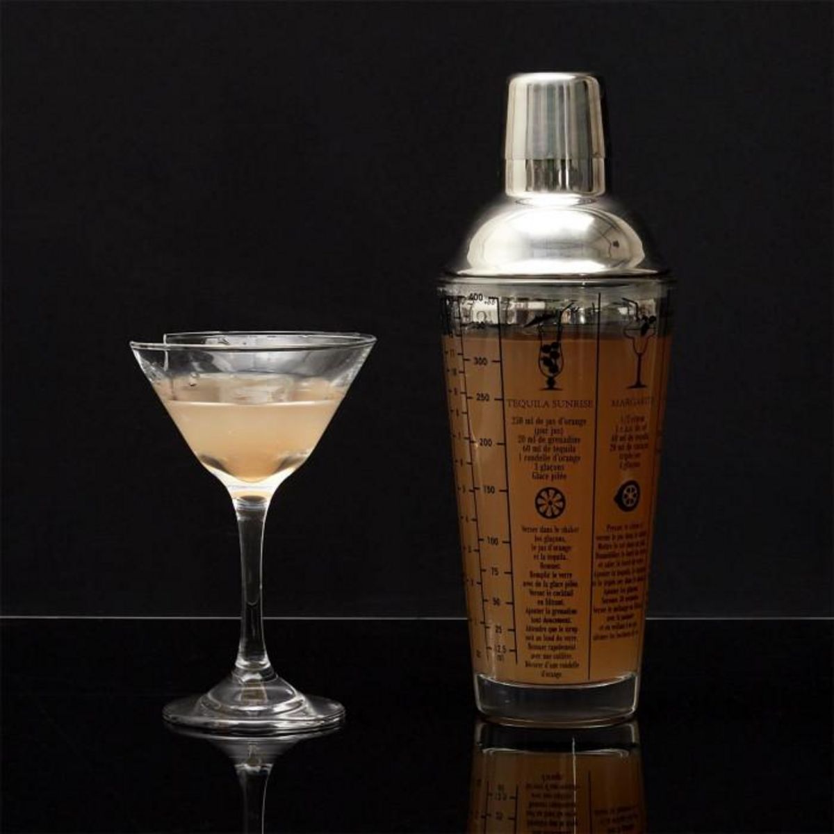 Paris Prix Shaker Cocktail Verre  Recettes  450ml Transparent