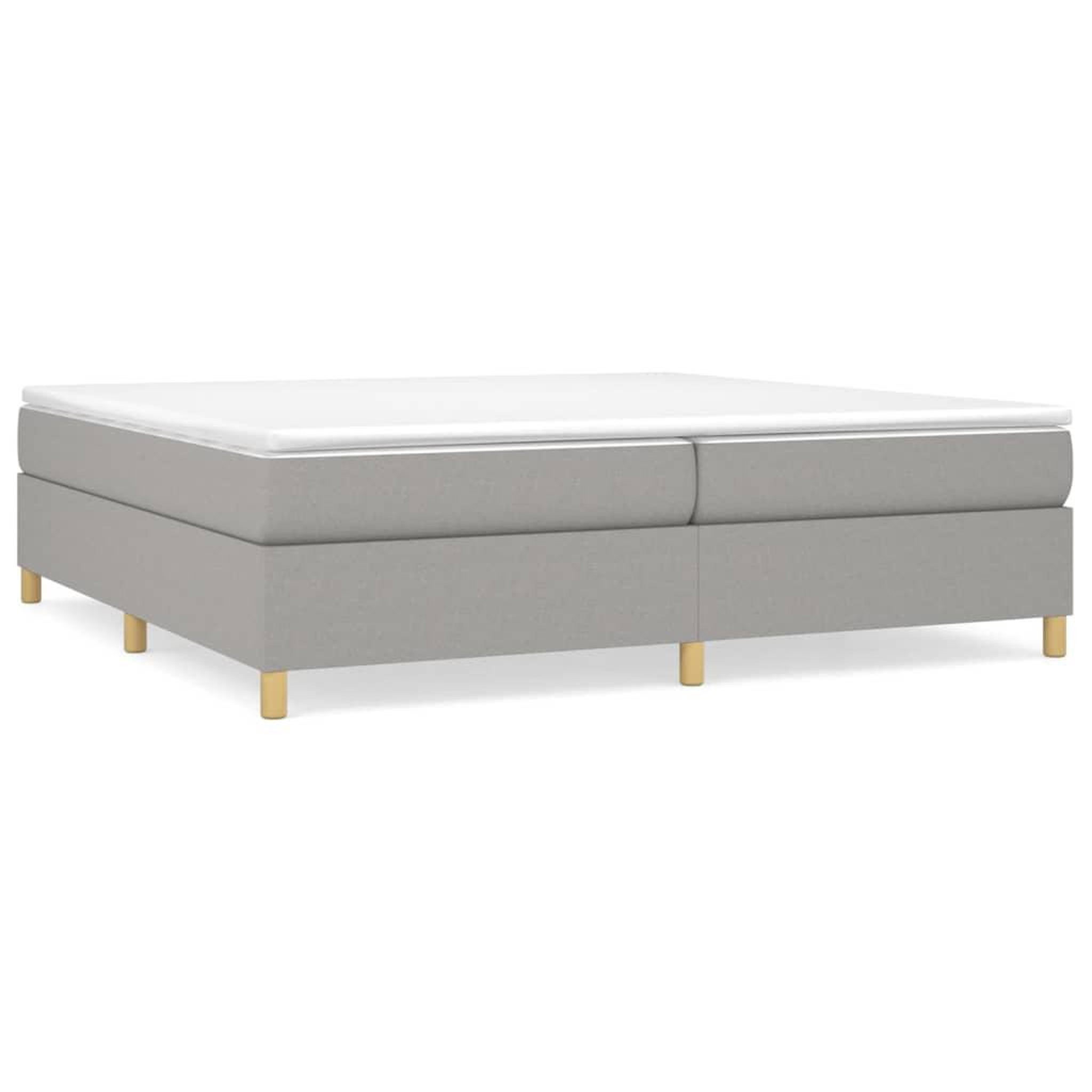 Voir la diapositive 2 : VIDAXL Sommier a lattes de lit avec matelas Gris clair 200x200cm Tissu