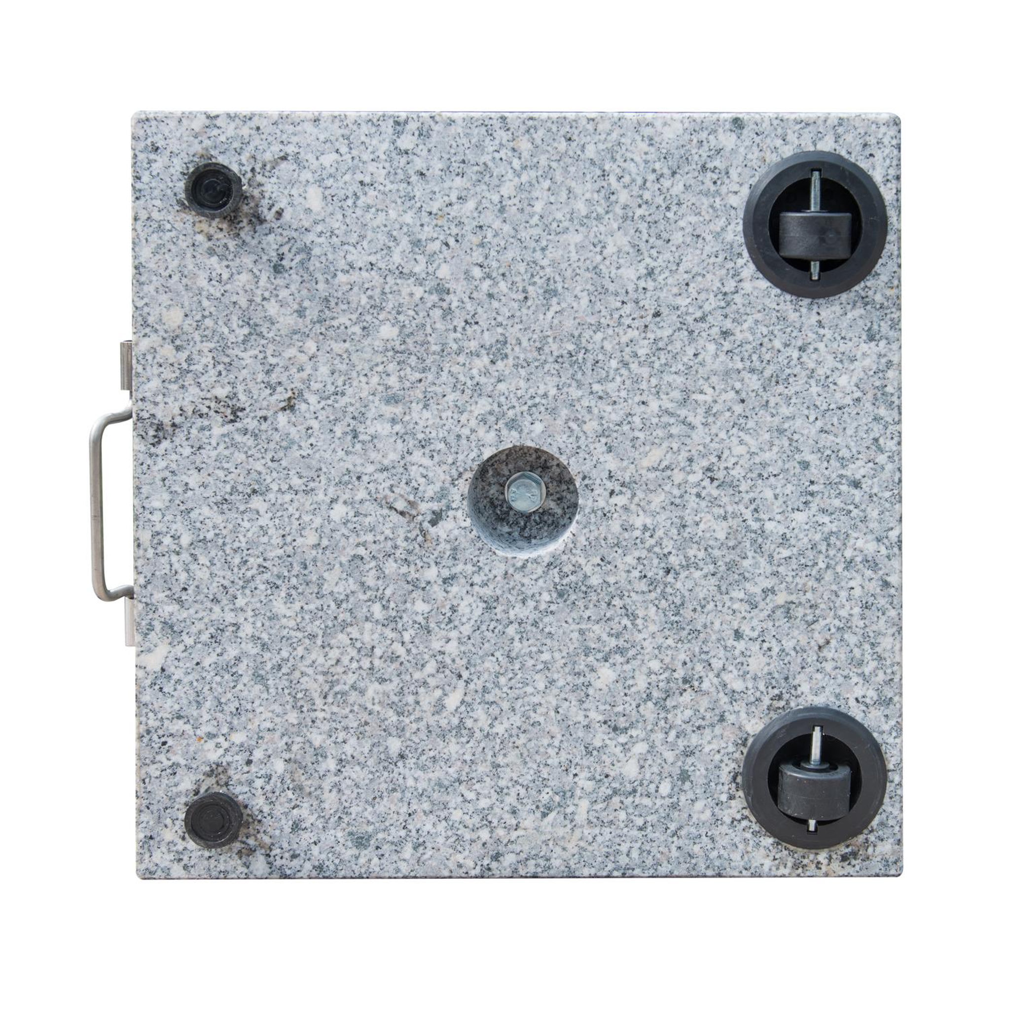 Voir la diapositive 5 : OUTSUNNY Pied/base de parasol granite gris poignée et roulettes compatible pied parasol Ø 35/38/48 mm