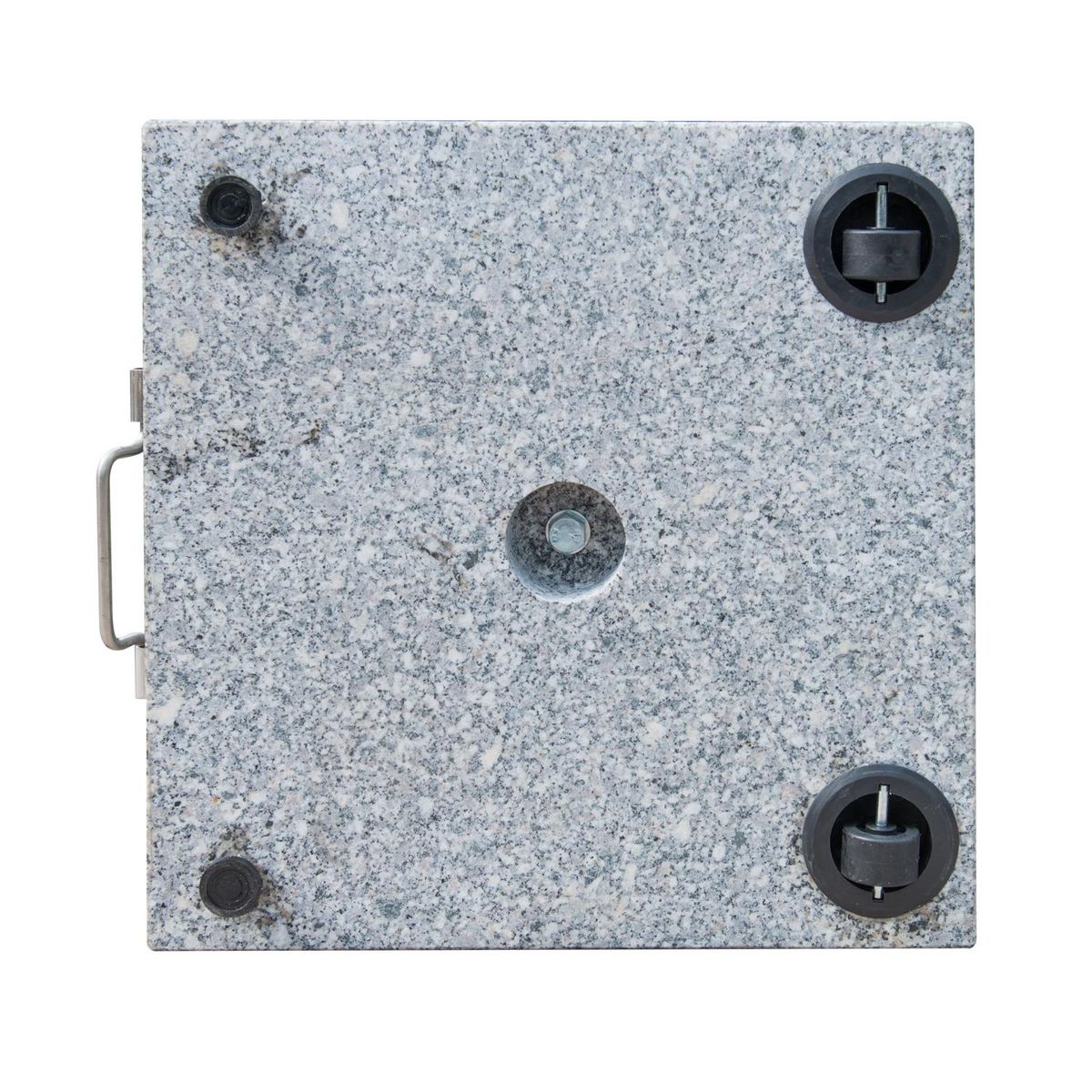 OUTSUNNY Pied/base de parasol granite gris poignée et roulettes compatible pied parasol Ø 35/38/48 mm
