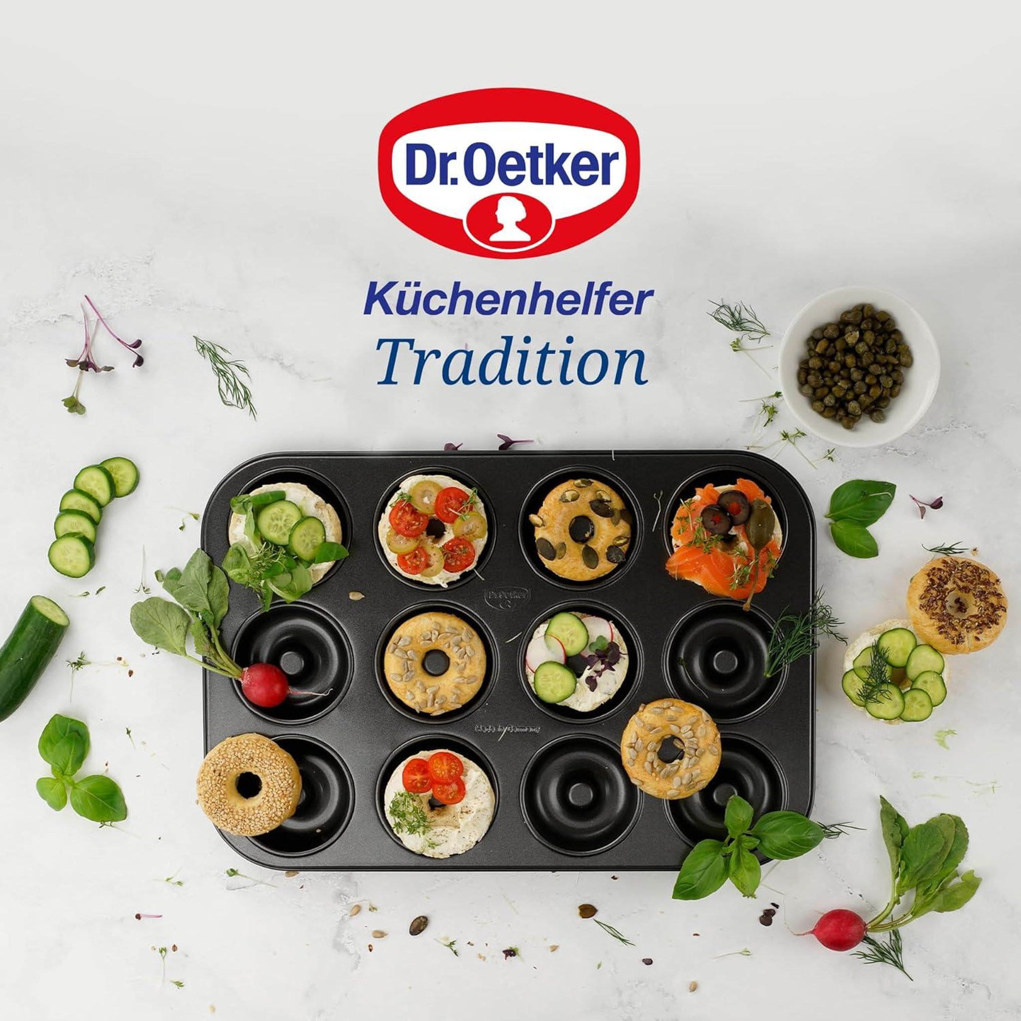 Voir la diapositive 4 : DR.OETKER Ensemble de 2 moules donut et bagel 12 empreintes 26,5 x 38,5 cm dr. Oetker tradition