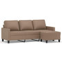 Voir la diapositive 2 : VIDAXL Canape a 3 places avec repose-pieds Cappuccino 180cm Similicuir