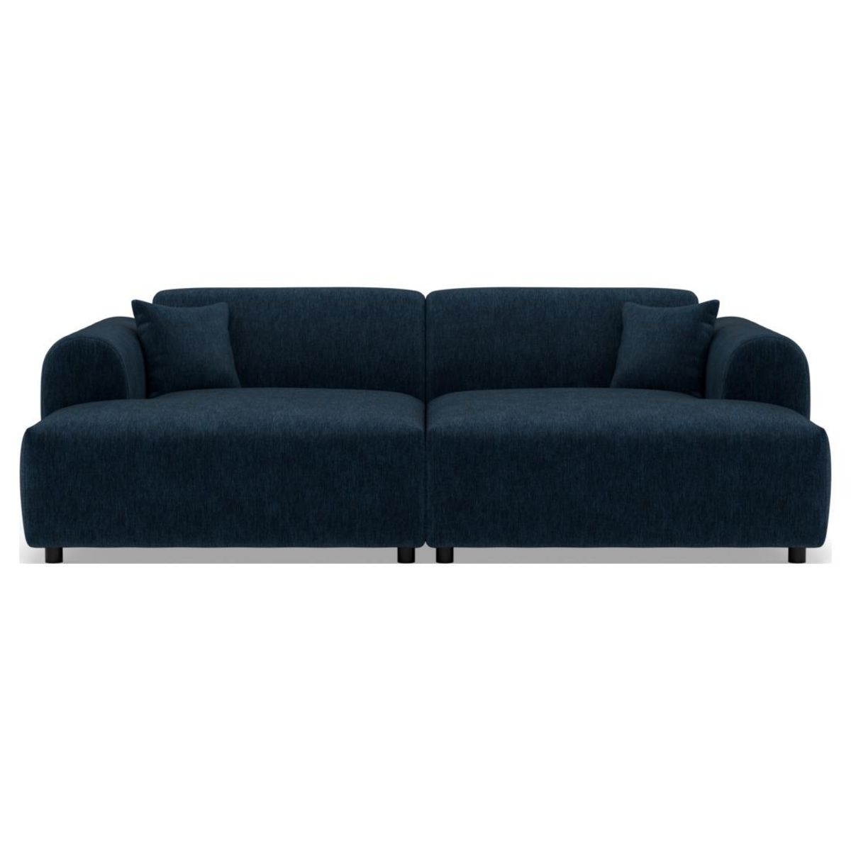 LISA DESIGN Aumance - canapé droit 4 places avec double méridienne assise profonde en velours texturé