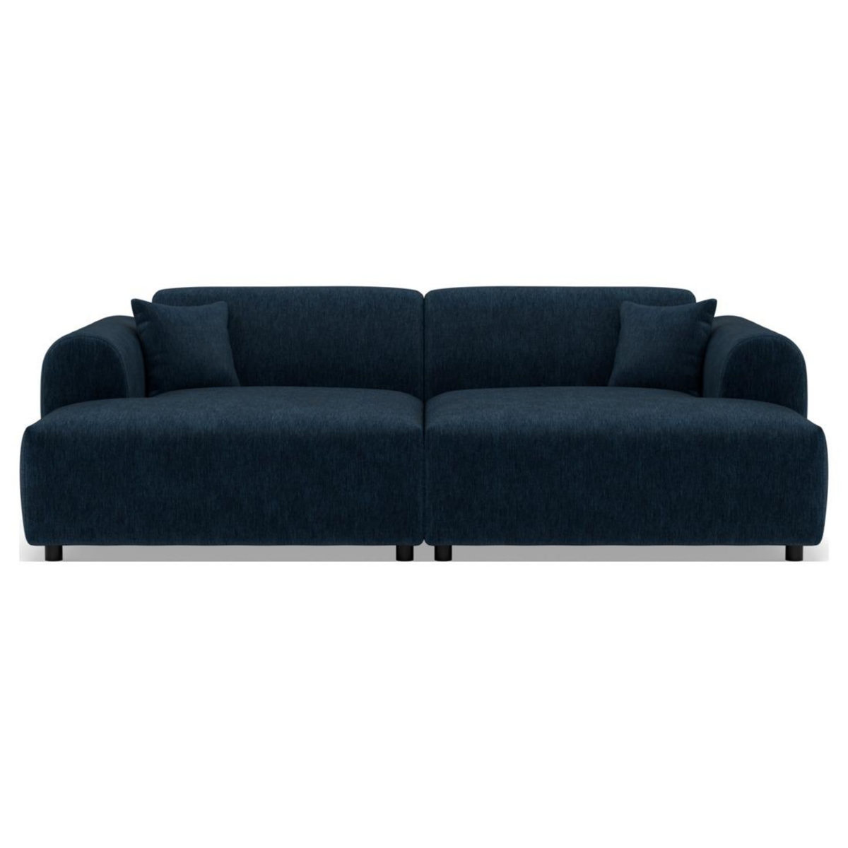 LISA DESIGN Aumance - canapé droit 4 places avec double méridienne assise profonde en velours texturé