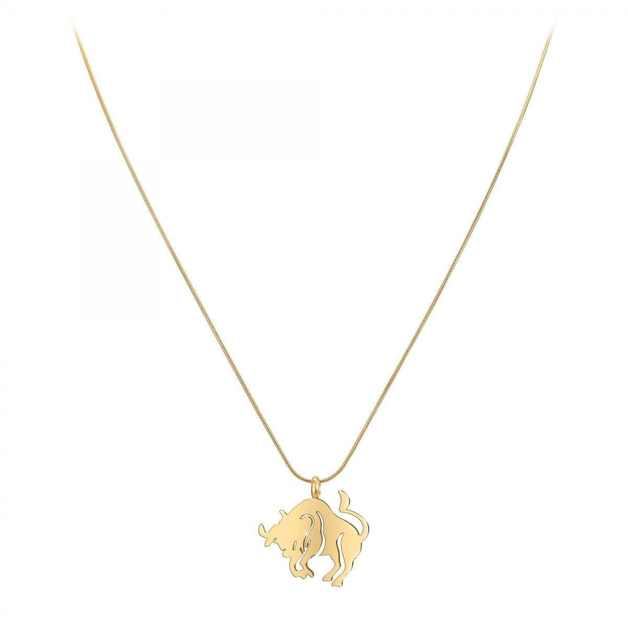 Voir la diapositive 3 : SC BOHEME Collier astrologie  Taureau  SC Bohème en Acier Finement doré