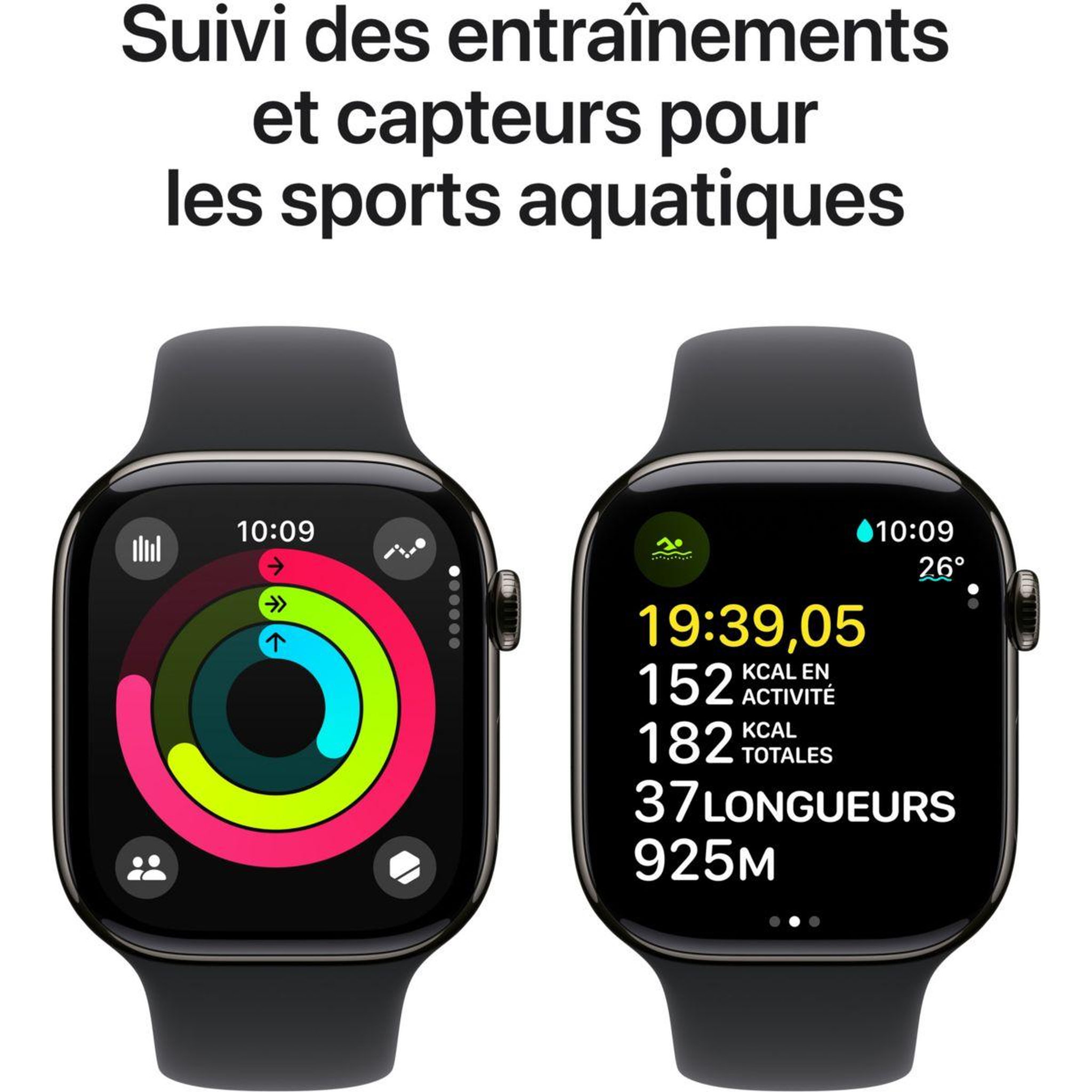 Voir la diapositive 4 : APPLE Montre connectée Serie 10 46mm Titane Ardoise S/M Cell
