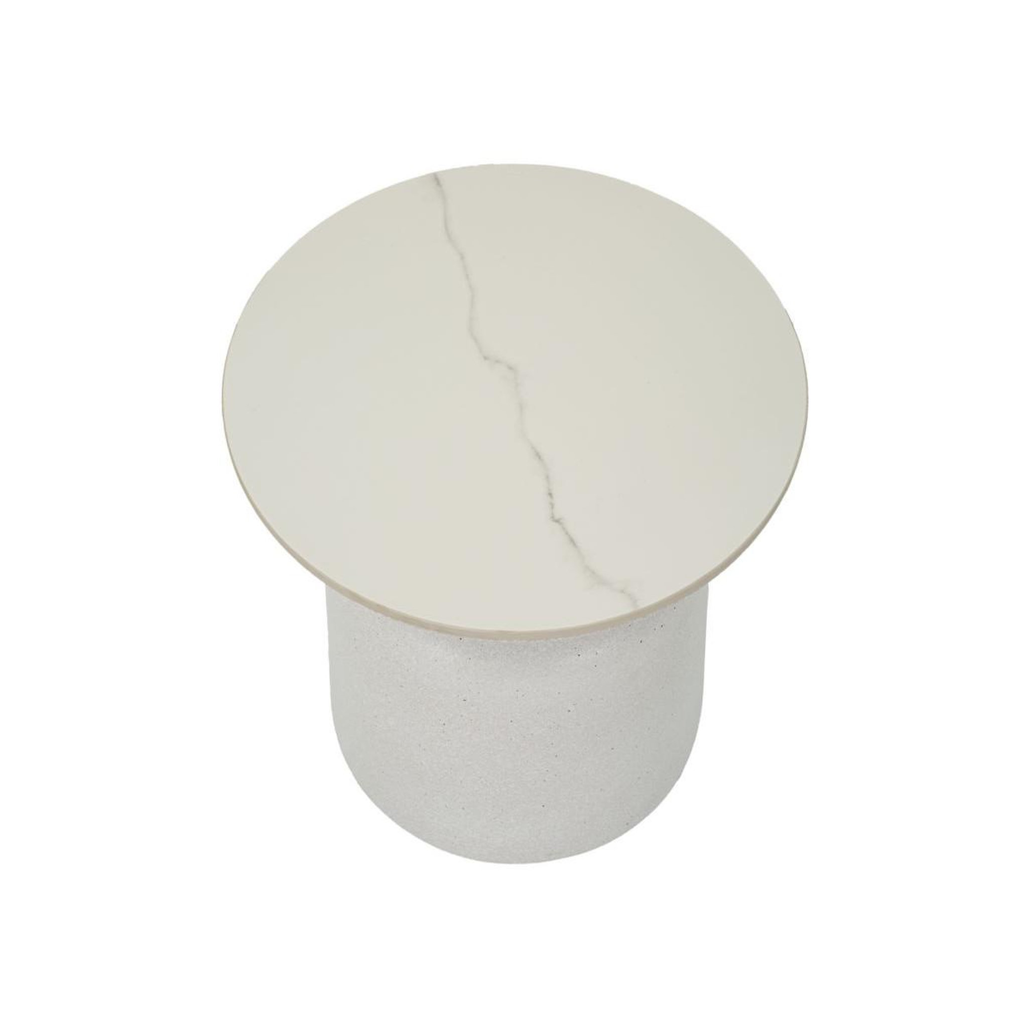 Voir la diapositive 2 : Paris Prix Table d'appoint effet marbre  aria  47cm blanc