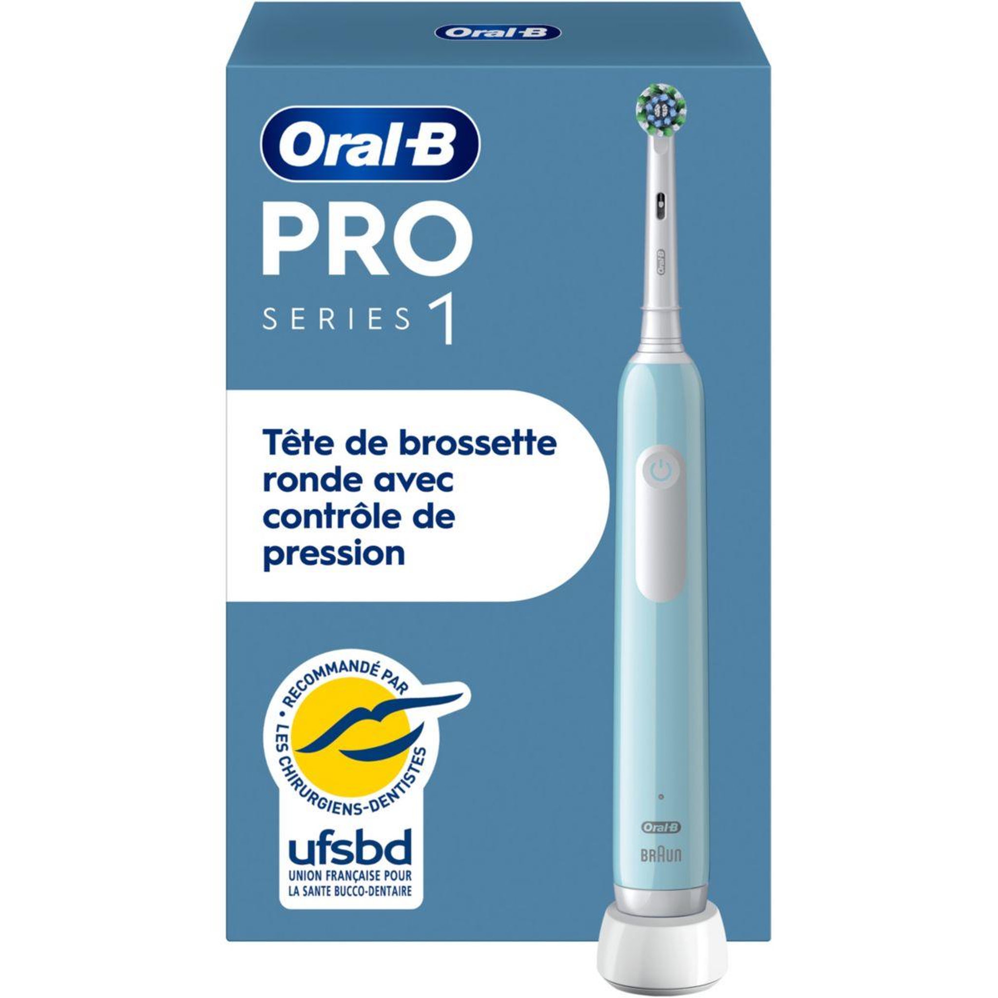 ORAL B Brosse à dents électrique pro 1 bleue cross action + 1 brossette