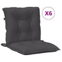 Voir la diapositive 2 : VIDAXL Coussins de chaise a dossier bas lot de 6 anthracite melange