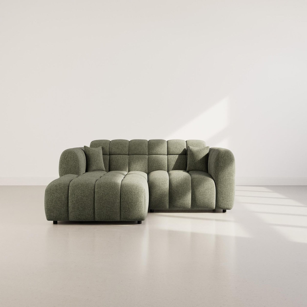 LISA DESIGN Mini ray - canapé d'angle gauche 4 places en tissu texturé