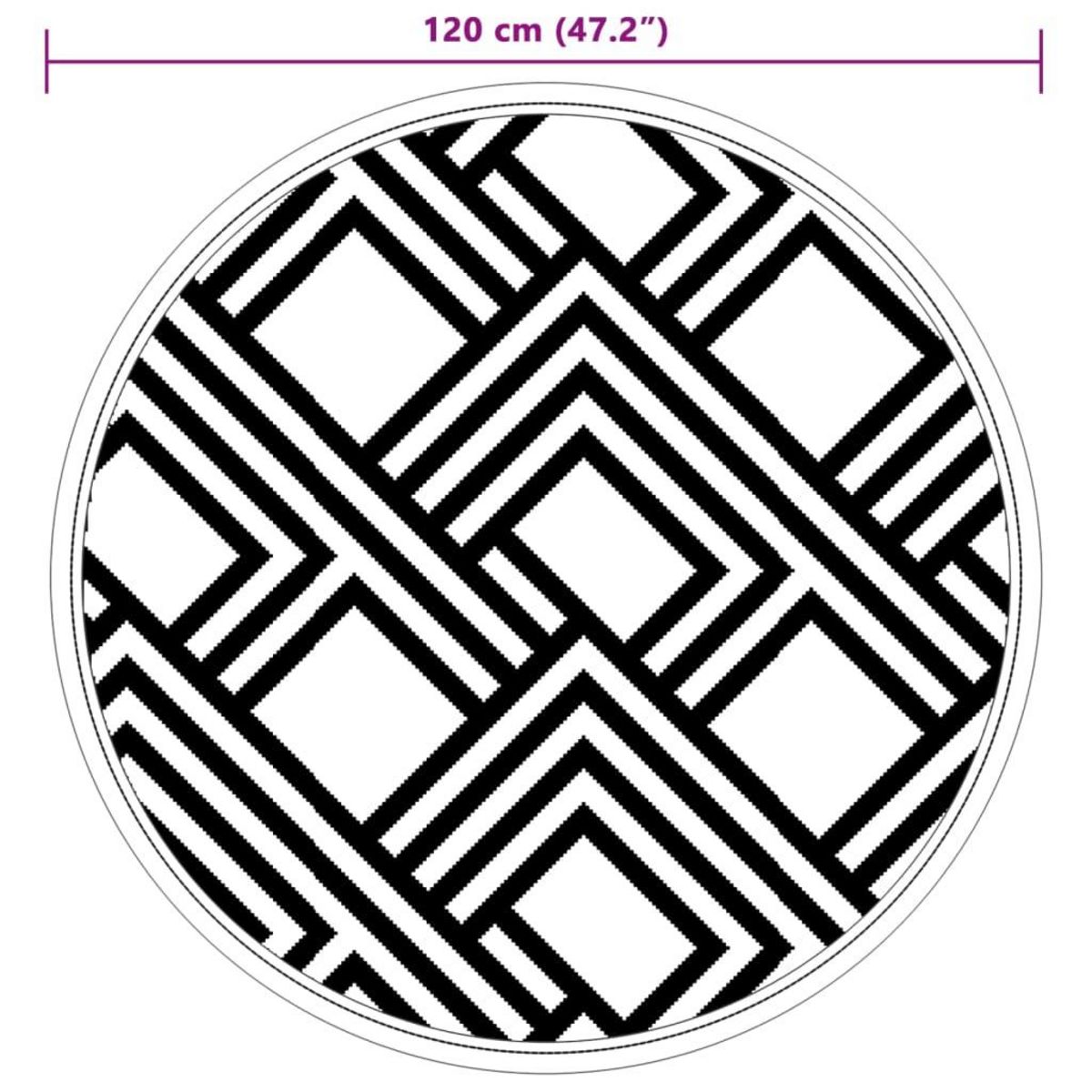 VIDAXL Tapis d'exterieur ARAKIL gris Ø120 cm PP