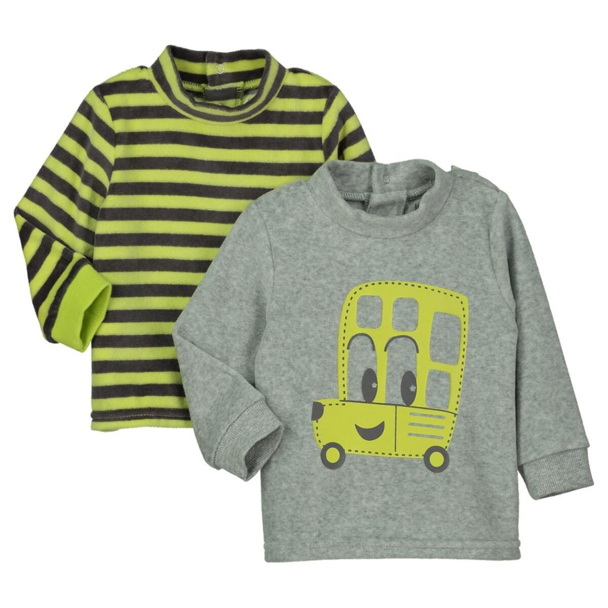 IN EXTENSO Lot de 2 sous-pulls velours bébé garçon