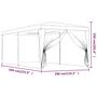 Voir la diapositive 6 : VIDAXL Tente de fete avec 6 parois laterales en maille Rouge 3x6m PEHD