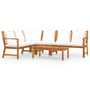 Voir la diapositive 2 : VIDAXL Salon de jardin 5 pcs avec coussin Creme Bois d'acacia solide